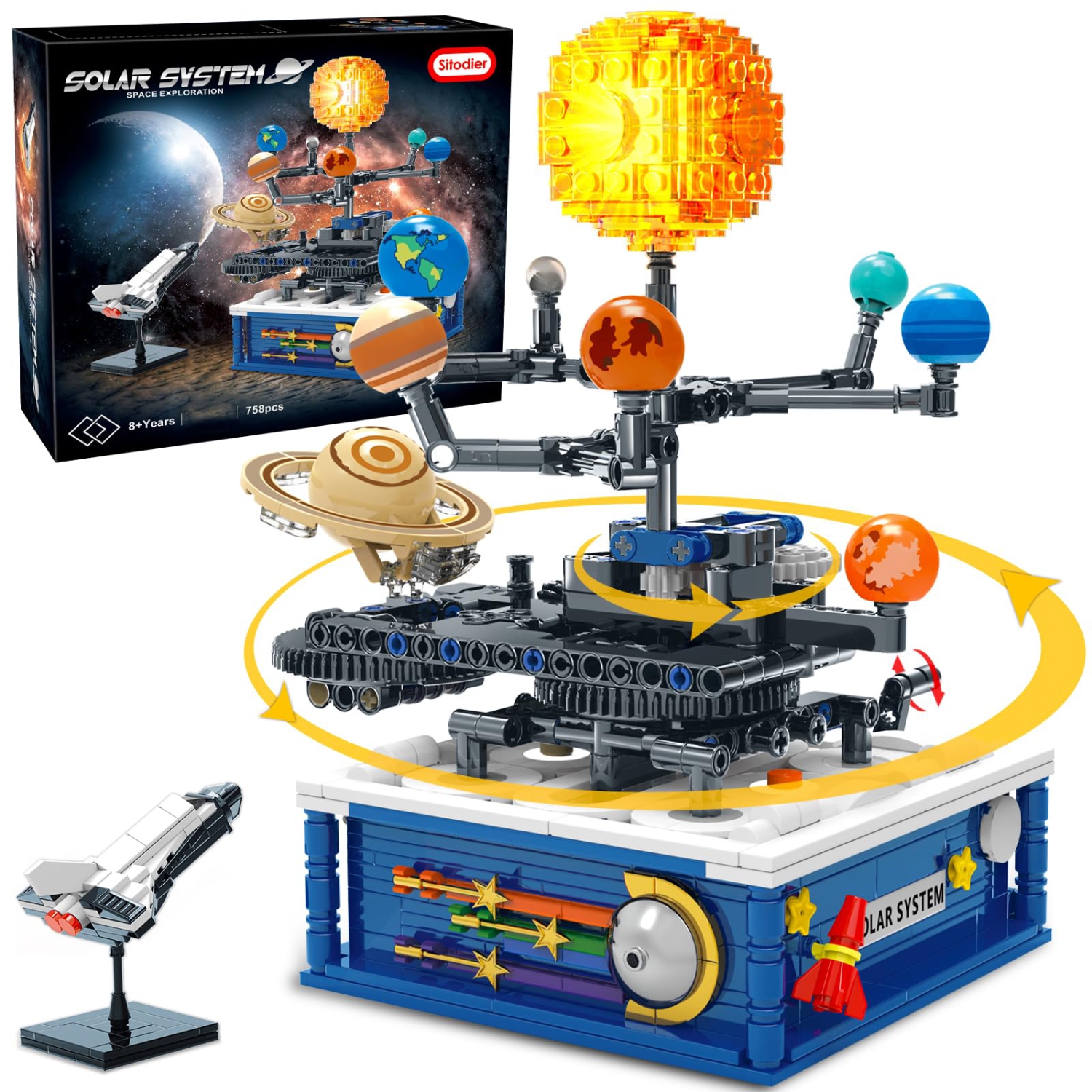 Solar System Building Blocks Set Toys for Boys Kids, 758pcs Bricks Space Exploration Building Toy, Nice Gifts for Boys Kids Ages 8 9 10 11 12 13 14