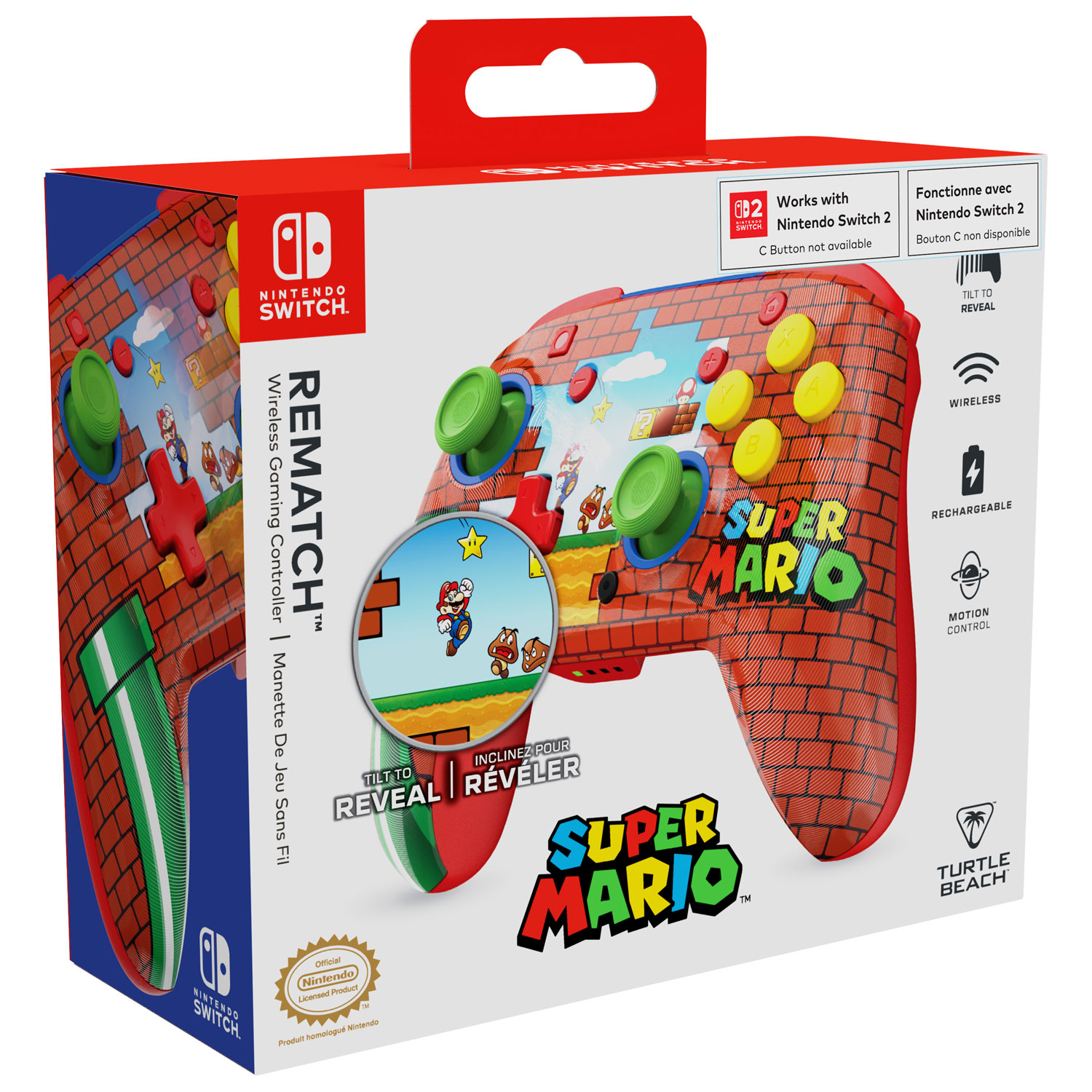 Turtle Beach Rematch Wireless Gaming Controller for Nintendo Switch/Switch 2 - Super Mario