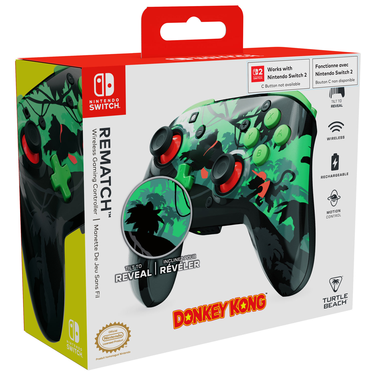 Turtle Beach Rematch Wireless Gaming Controller for Nintendo Switch/Switch 2 - Donkey Kong