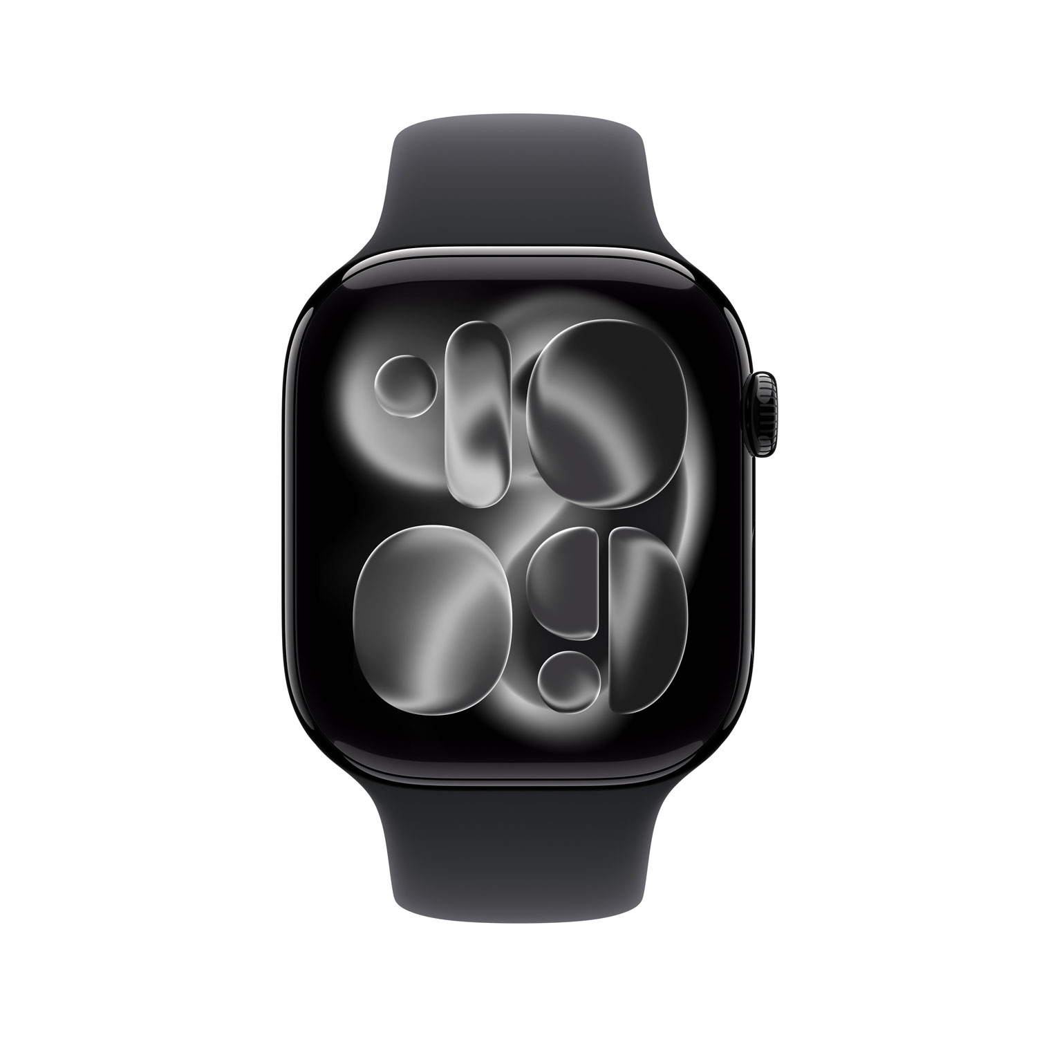 Apple Watch Series 11 avec boîtier de 42 mm en aluminium noir de jais et bracelet sport noir - Petit/Moyen