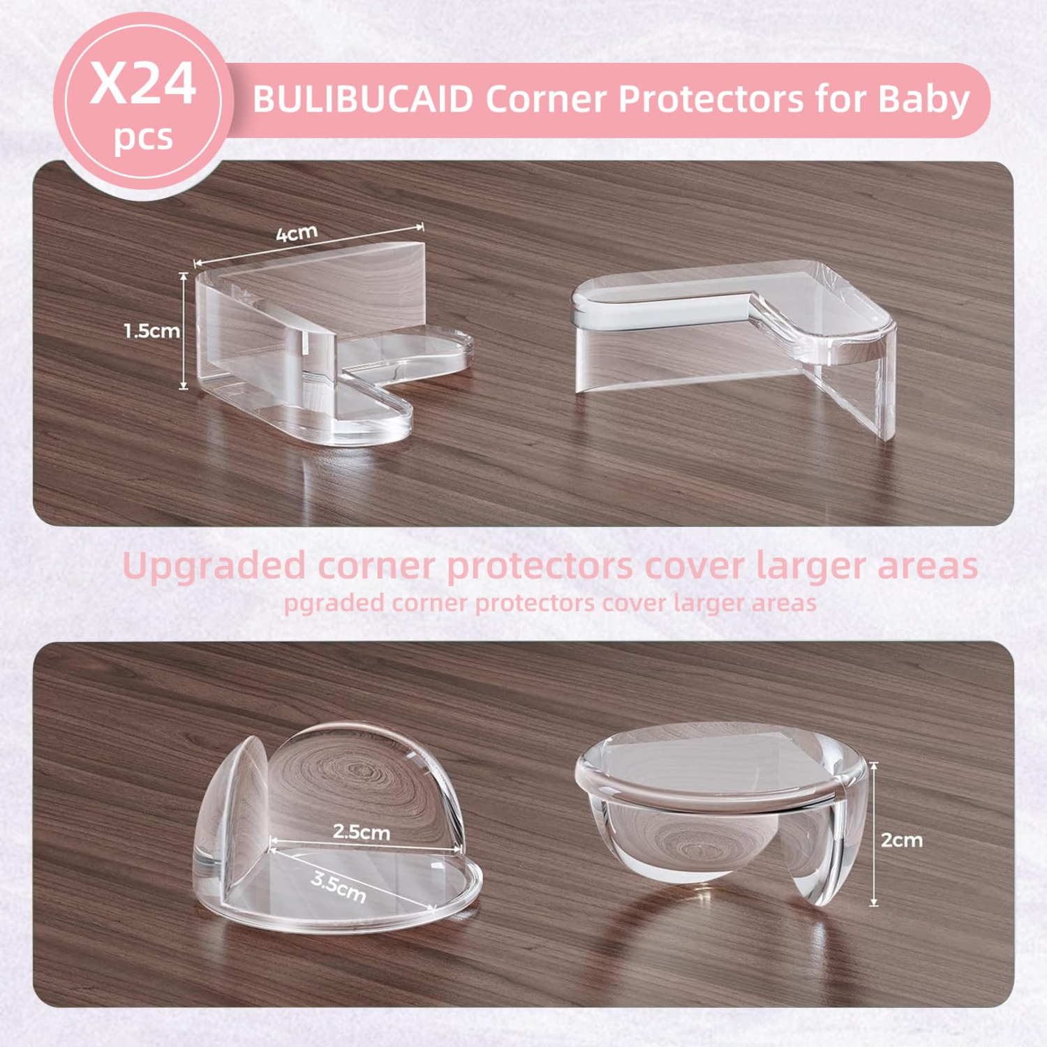 24 protecteur de coin transparent PCS, protecteur de coin sphérique ＆ en L pour bébé avec adhésif en gel robuste, pare-chocs de sécurité pour coins