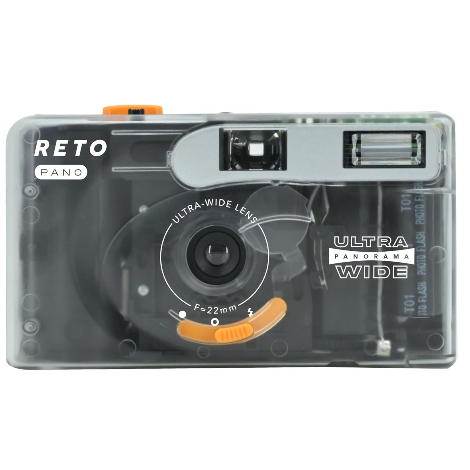 Appareil photo à film réutilisable PANO DE RETO, objectif grand-angle 35&nbsp;mm, panorama, modes cinématiques, flash intégré et film 400 de Fujifilm