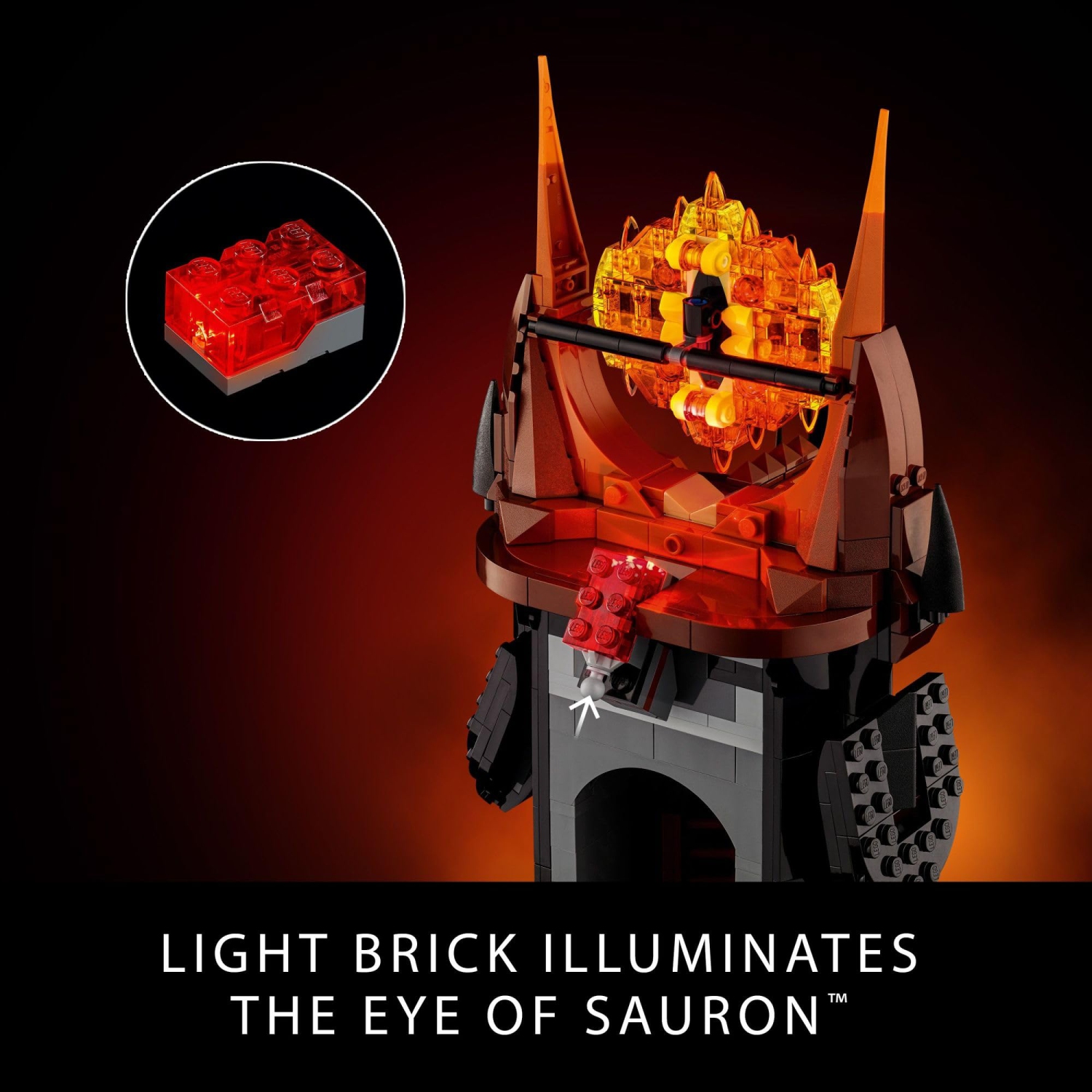 LEGO Icons - Le Seigneur des anneaux Barad-dûr pour adultes - Le Seigneur des anneaux à collectionner pour les amateurs - Comprend 6 minifigurines -