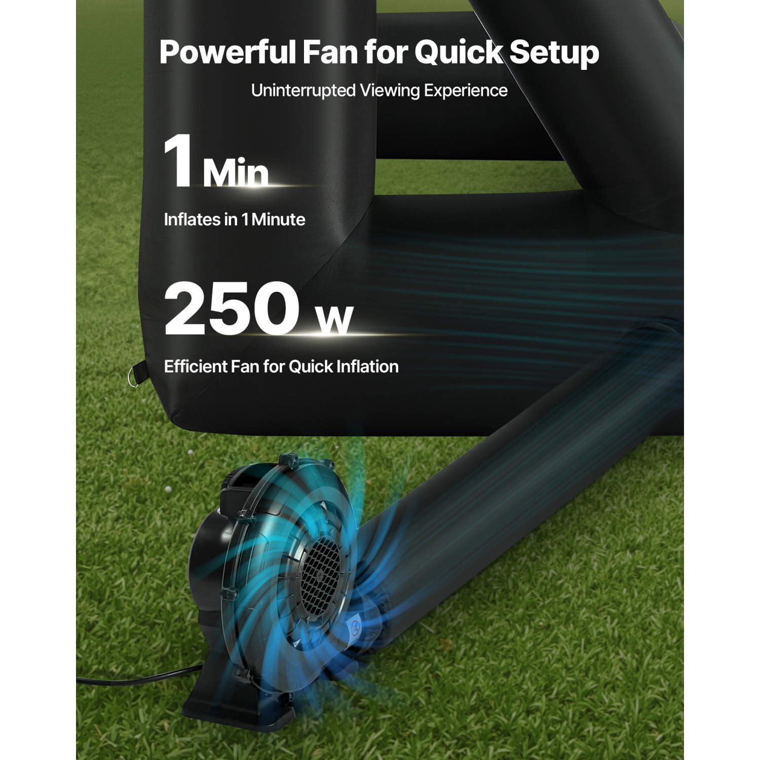 Écran de cinéma gonflable VEVOR 16&nbsp;pi, écran de projection gonflable lavable 600D avec sac de rangement portatif, installation facile 16:9