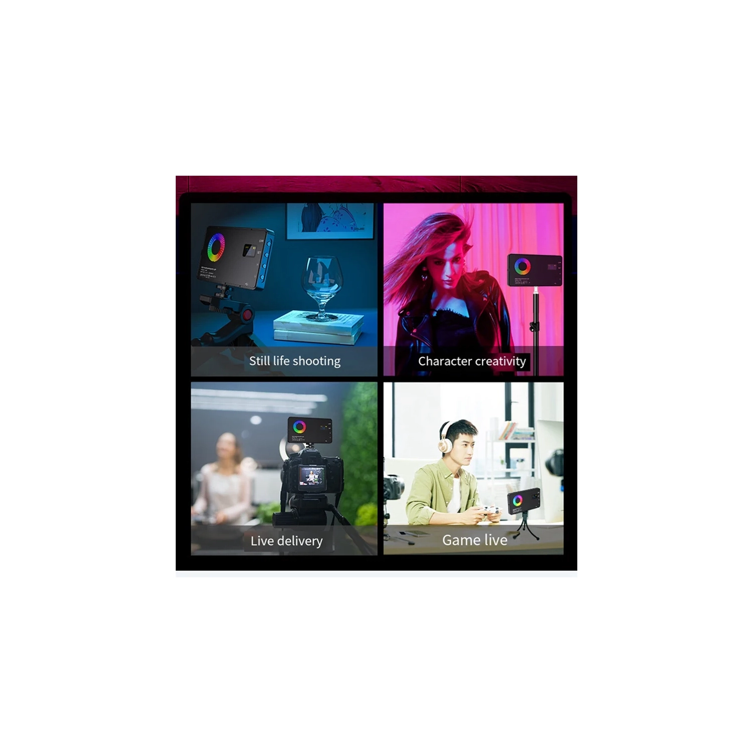 RGB LED Video Fill Light 4000Mah Battery Rechargeable Video Light Used For Photography Video Live Fill Easy Install