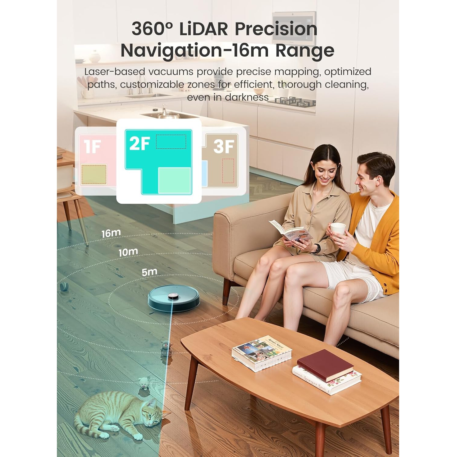 Lefant M3 Max Robot Vacuum, Auto Mop Washing, 20000Pa Suction, Self-Emptying & Refilling, 9mm Mop Lifting, 200RPM Spinning Mops, Smart Obstacle