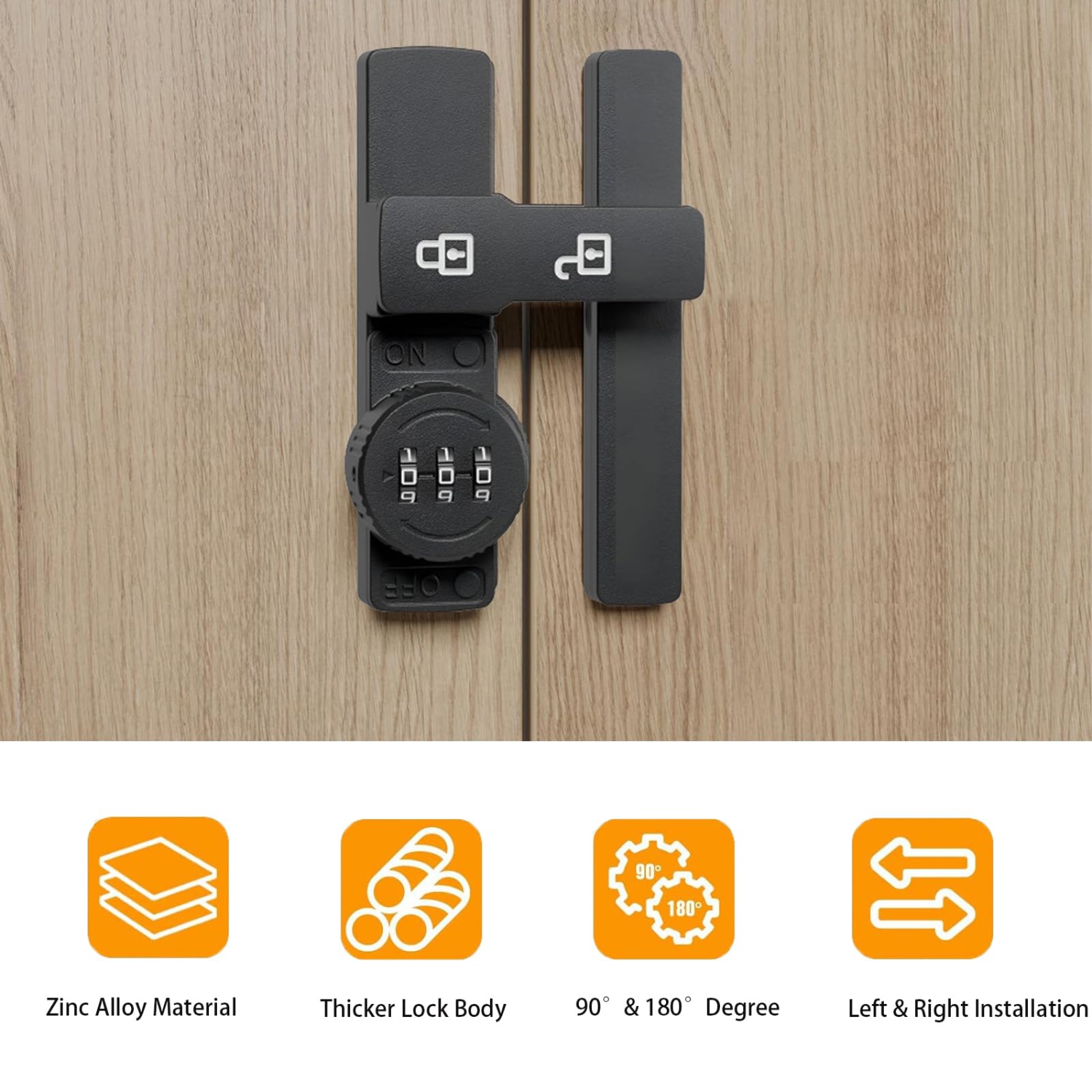 180 Degree Keyless Cabinet Locks Password Latches Combination Locks for Privacy and Easy Installation on Cabinets Drawers Doors