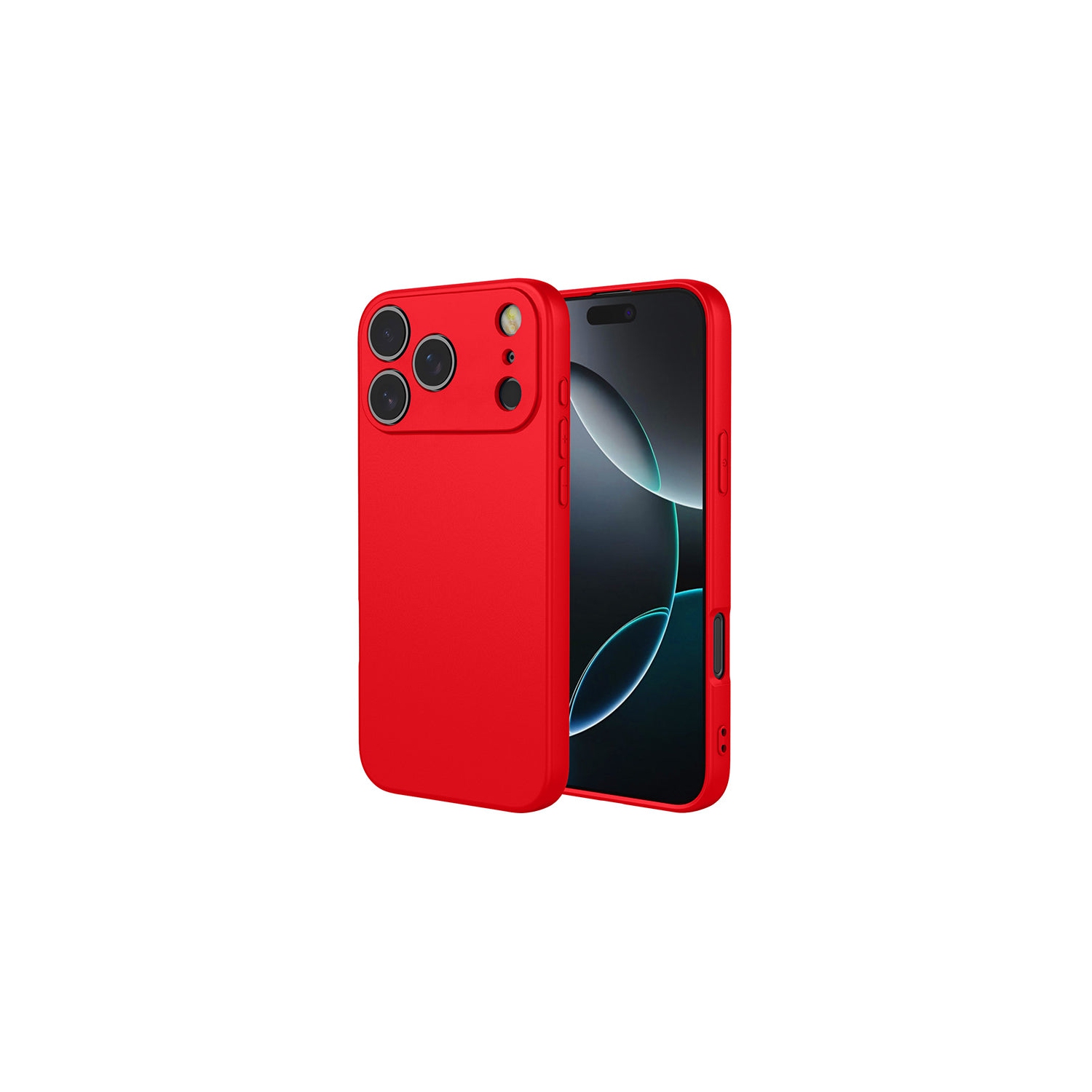 PANDACO Soft Shell Matte Red Case for iPhone 17 Pro