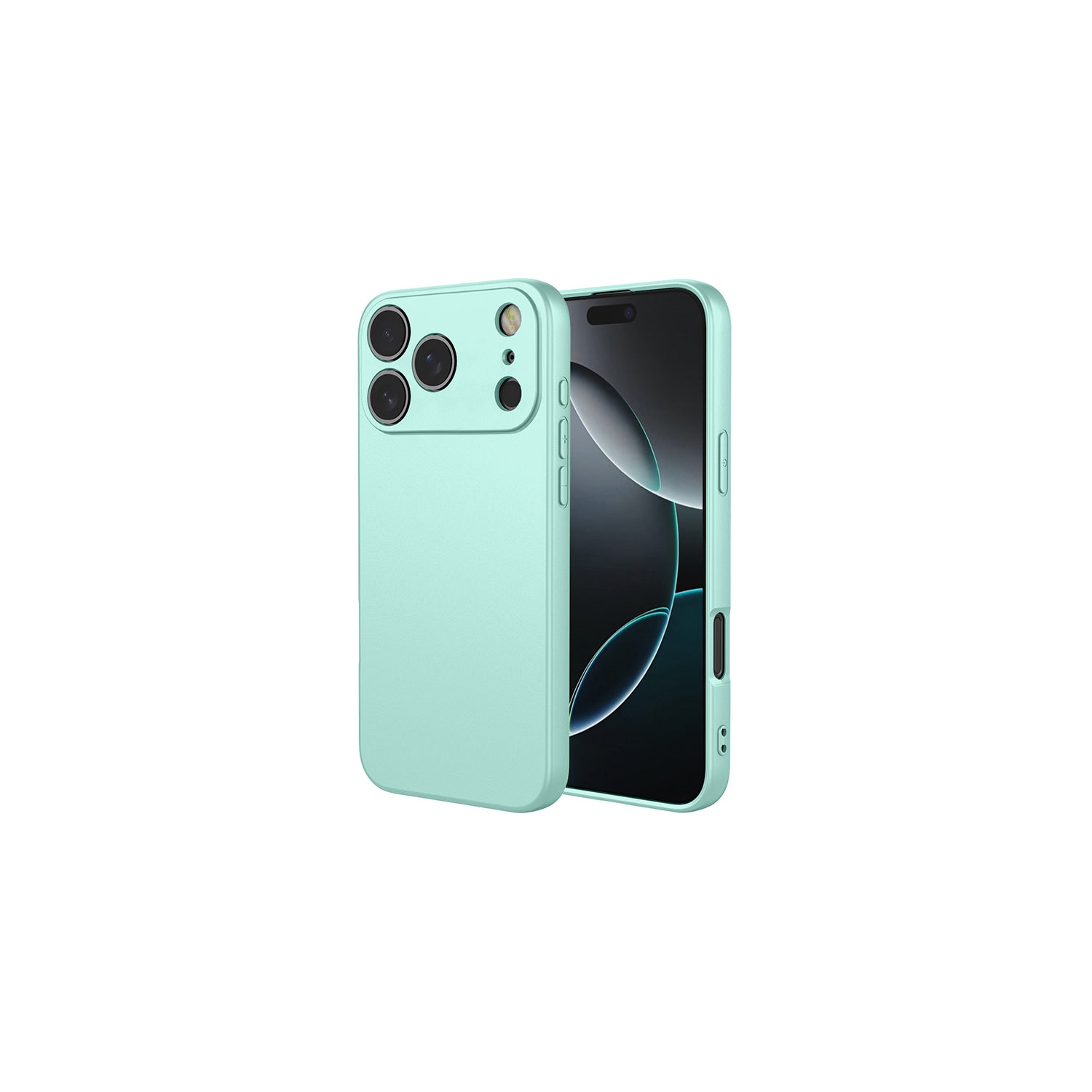 Étui souple bleu menthe mat de PANDACO pour iPhone 17 Pro Max
