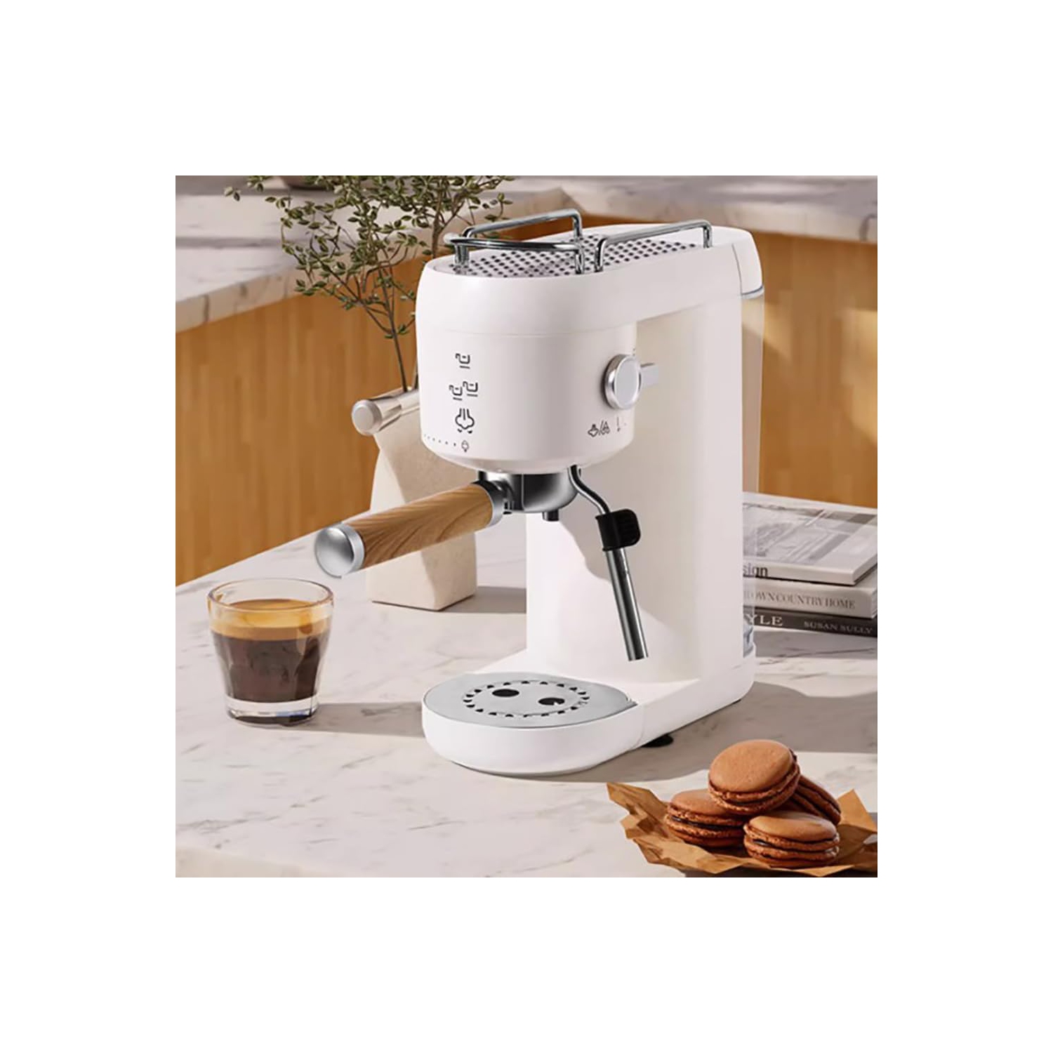 Semi-automatic coffee machine with milk frothing function, large capacity, C58 black Italian semi-automatic coffee machine US standard