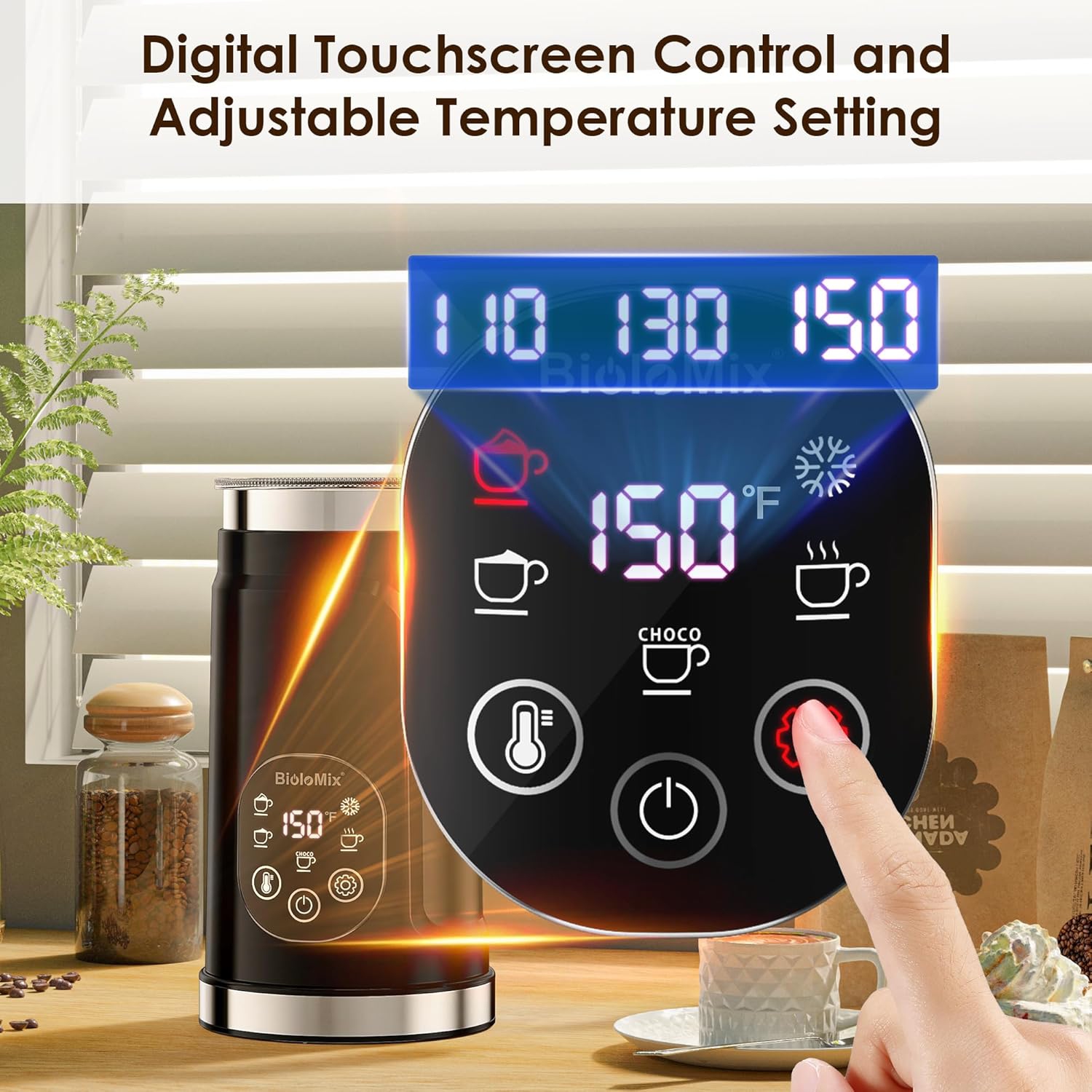 Moussoir à lait électrique Chaufferette automatique 4 en 1 pour moussoir à lait Latte Froth Machine Chocolat chaud Cappuccino US Standard