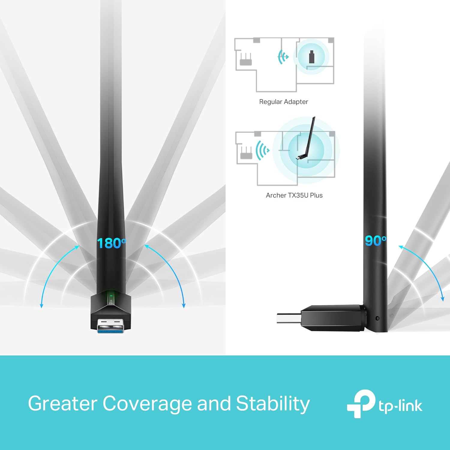 TP-Link AX1800 WiFi 6 High Gain Wireless USB Adapter for PC - Ultra-Fast Speed OFDMA & MU-MIMO Supported, 2.4GHz/5GHz High-Gain Dual Band Antennas,