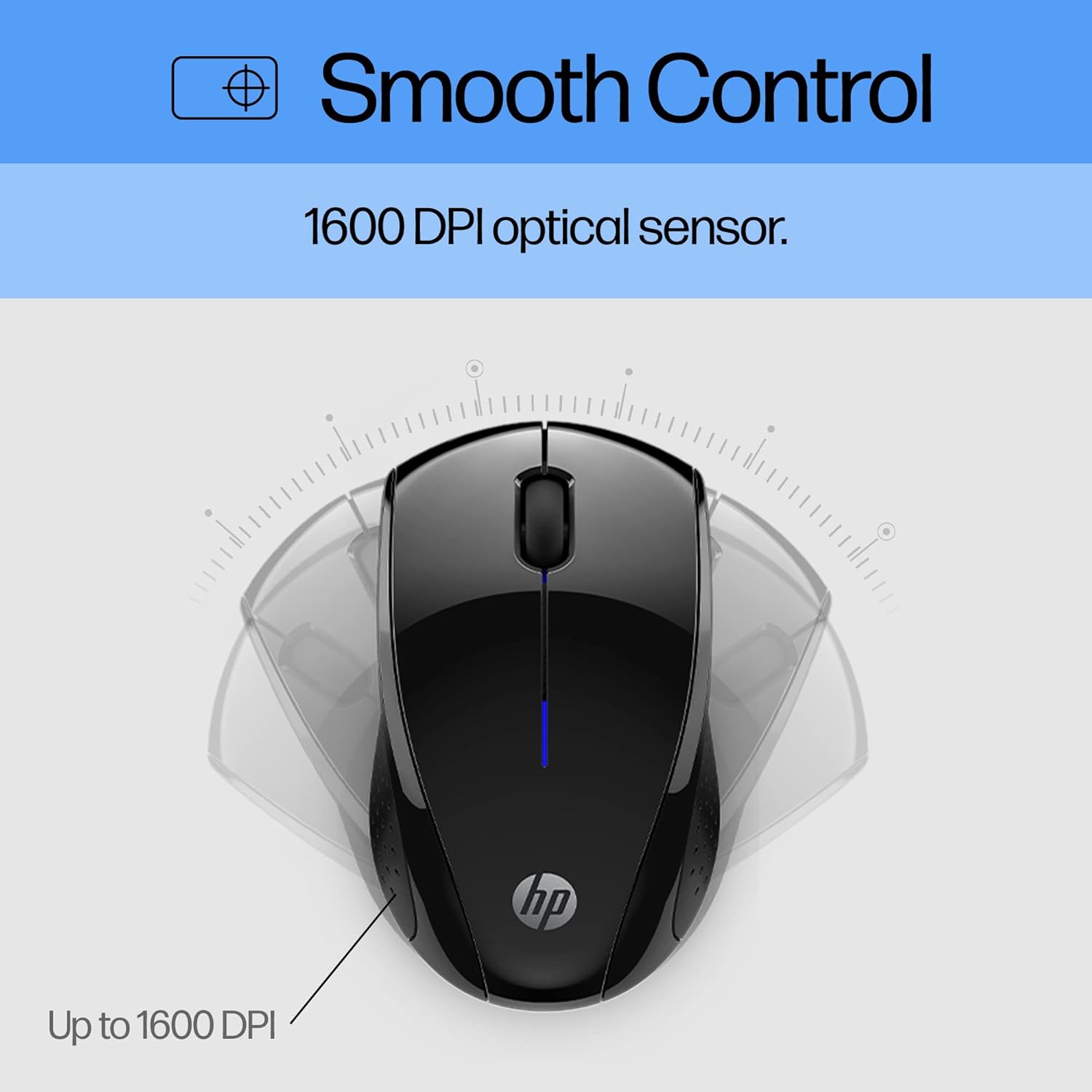 Souris sans fil X3000 G3 de HP, batterie de 15 mois, prises latérales et puissant 1600&nbsp;ppp capteur optique TrueMove