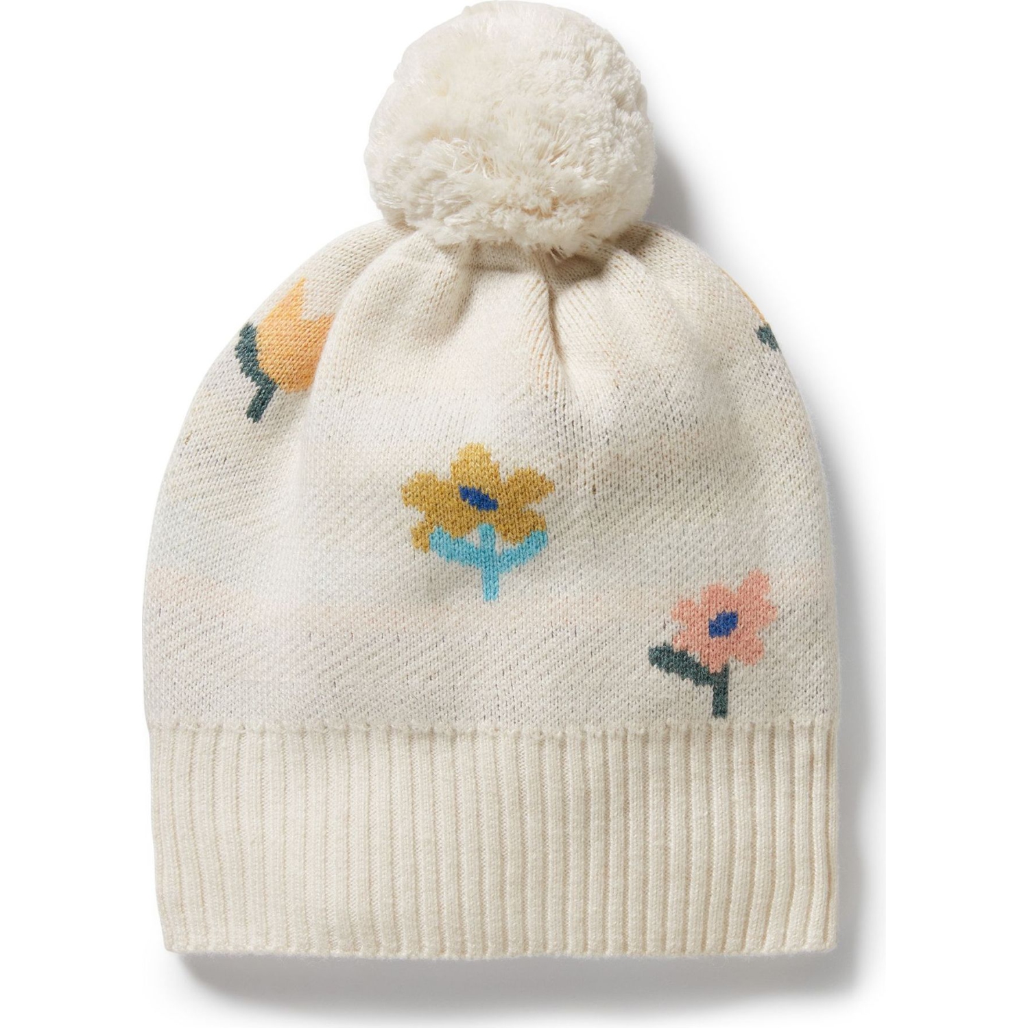 Wilson+Frenchy Organic Knitted Jacquard Hat - Flower Pop