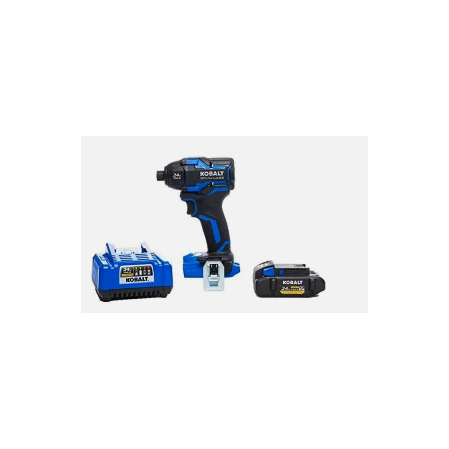 Tournevis à percussion sans fil sans balais XTR 24 V Max 1/4&nbsp;po de Kobalt 1 batterie incluse - Étui rigide