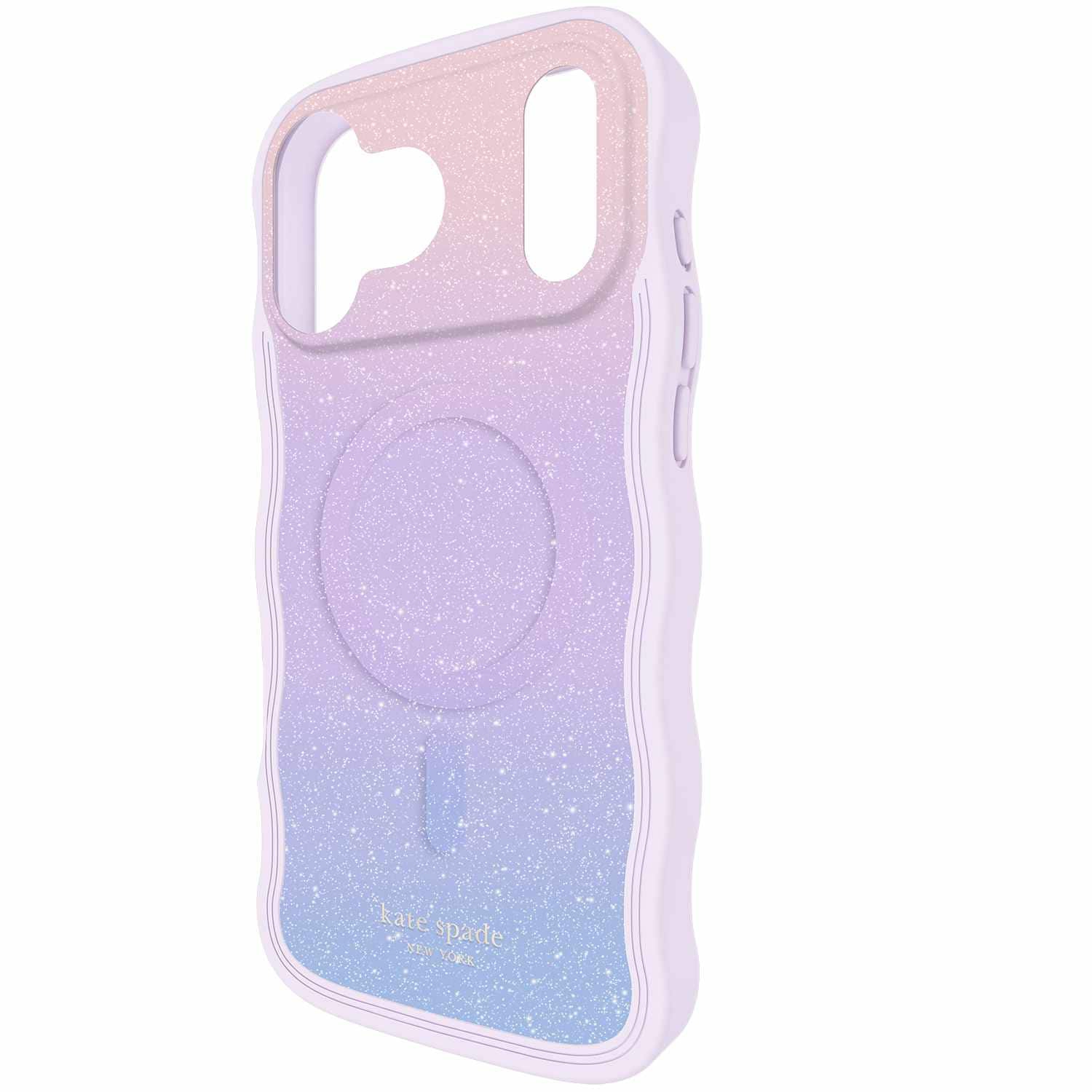 Kate Spade KS057256 Wavy MagSafe Case iPhone 17 Pro Max Opal Glitter