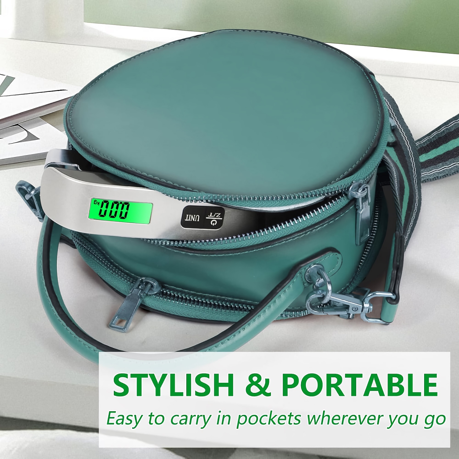 Pèse-bagage électronique, pèse-personne numérique portatif suspendu avec rétroéclairage, écran LCD, jusqu'à 50&nbsp;kg/110&nbsp;lb avec fonction de