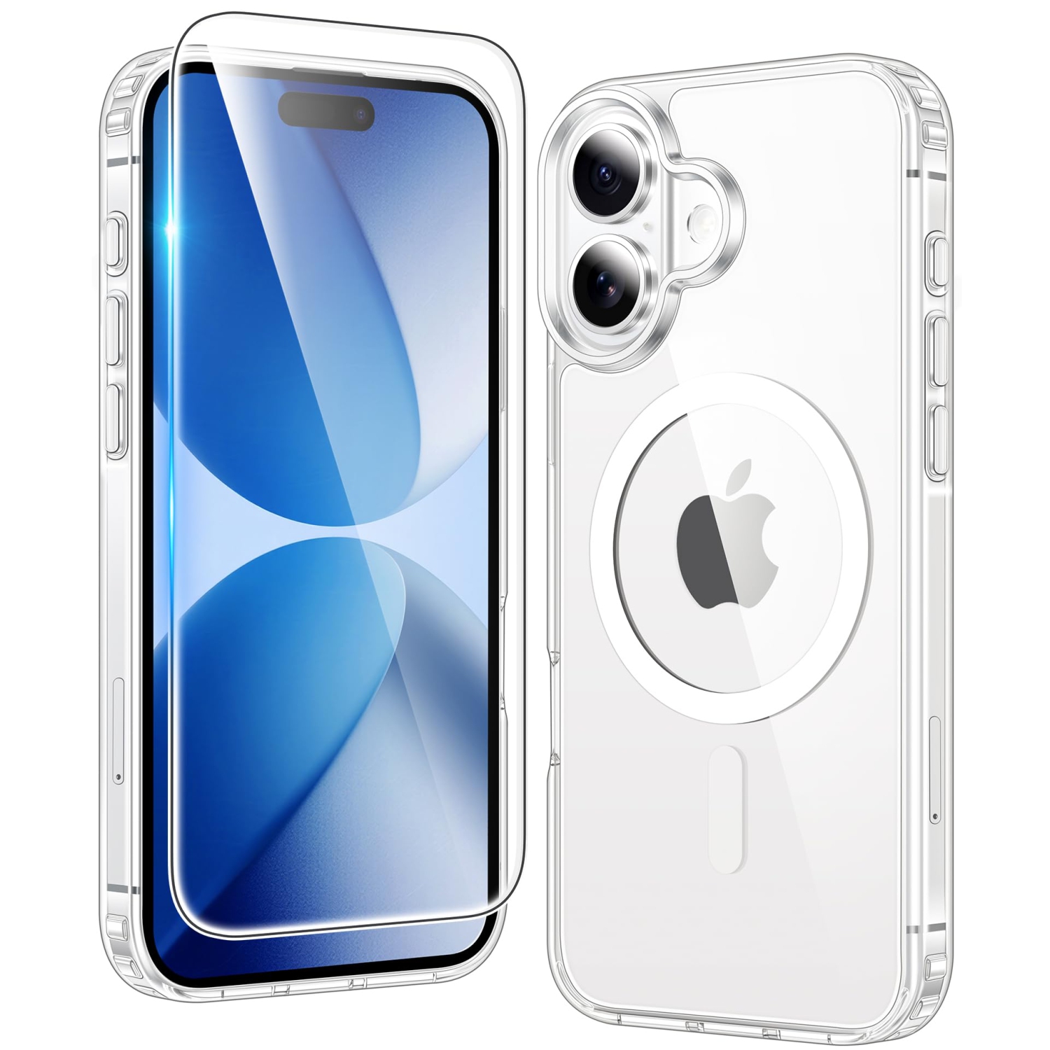 iPhone 17 Case Clear: Magnetic Transparent Phone Cases with Screen Protector Slim Anti Yellowing Military Grade Drop Protection Rugged Shockproof