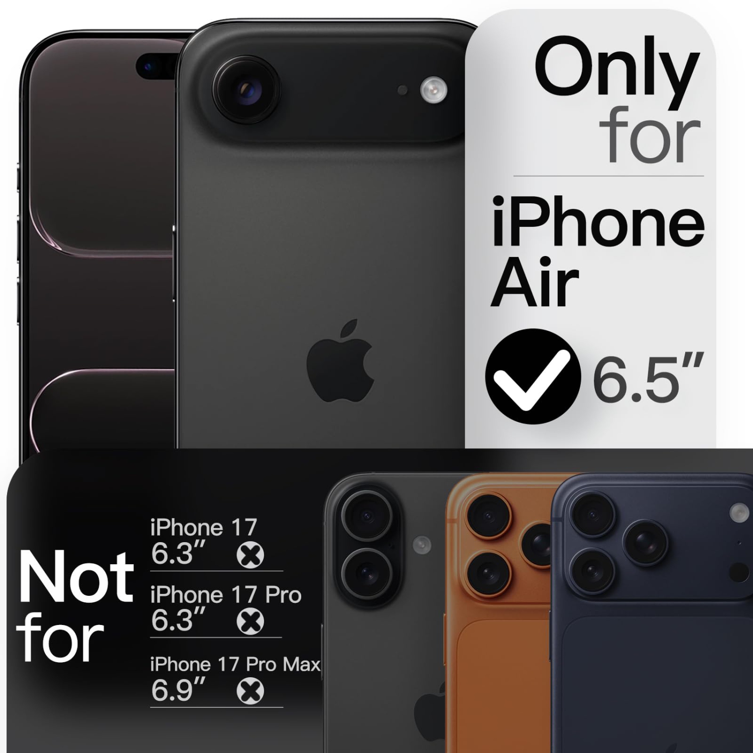 JETech Slim Case for iPhone 17 Air, Ultra-Thin Lightweight Minimalist Phone Cover with Camera Lens Protection, Matte Anti-Fingerprint Finish,