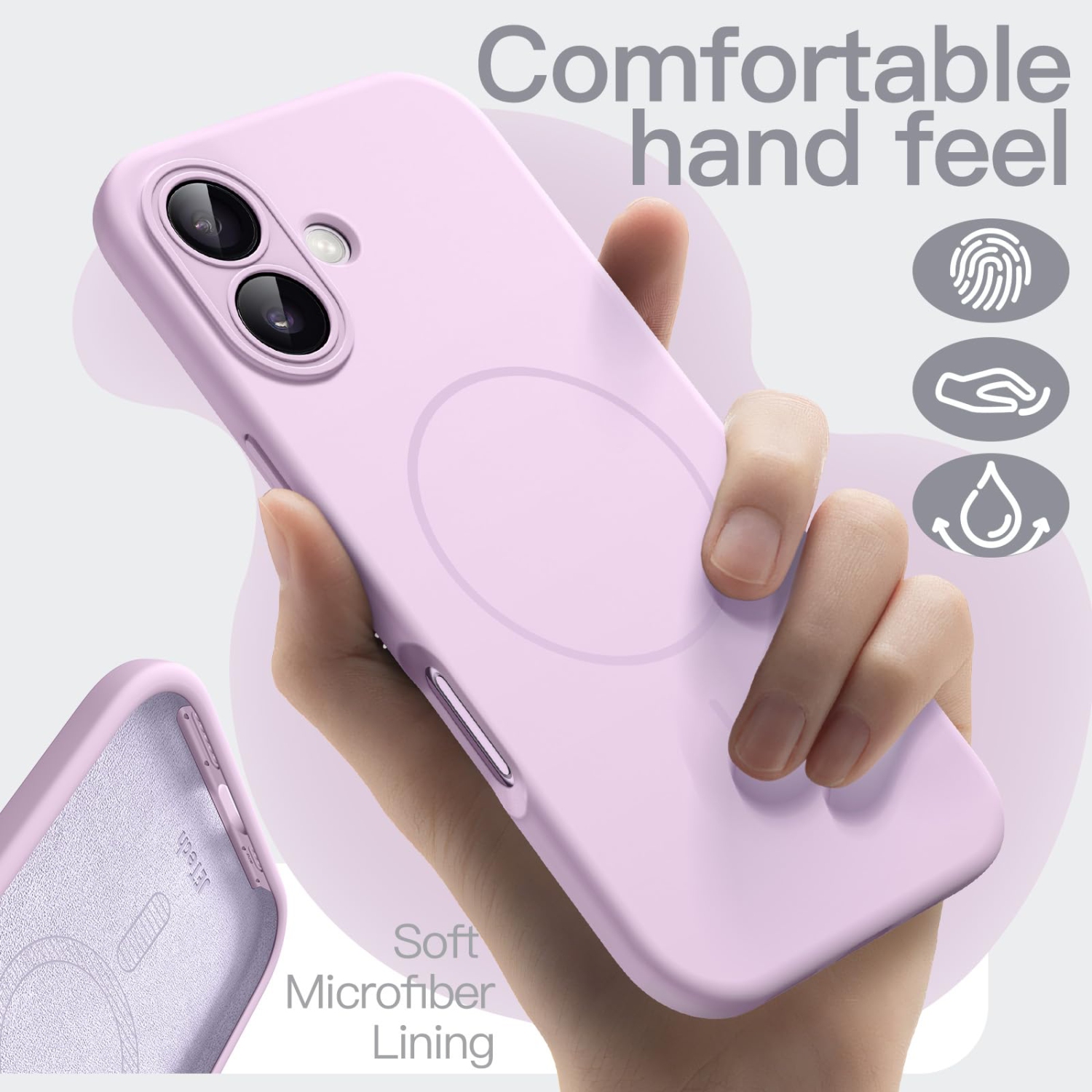 Magnetic Silicone Case for iPhone 17 6.3-Inch, Compatible with MagSafe, Silky Soft Touch, Shock Absorbing Phone Cover with Camera Lens Protection