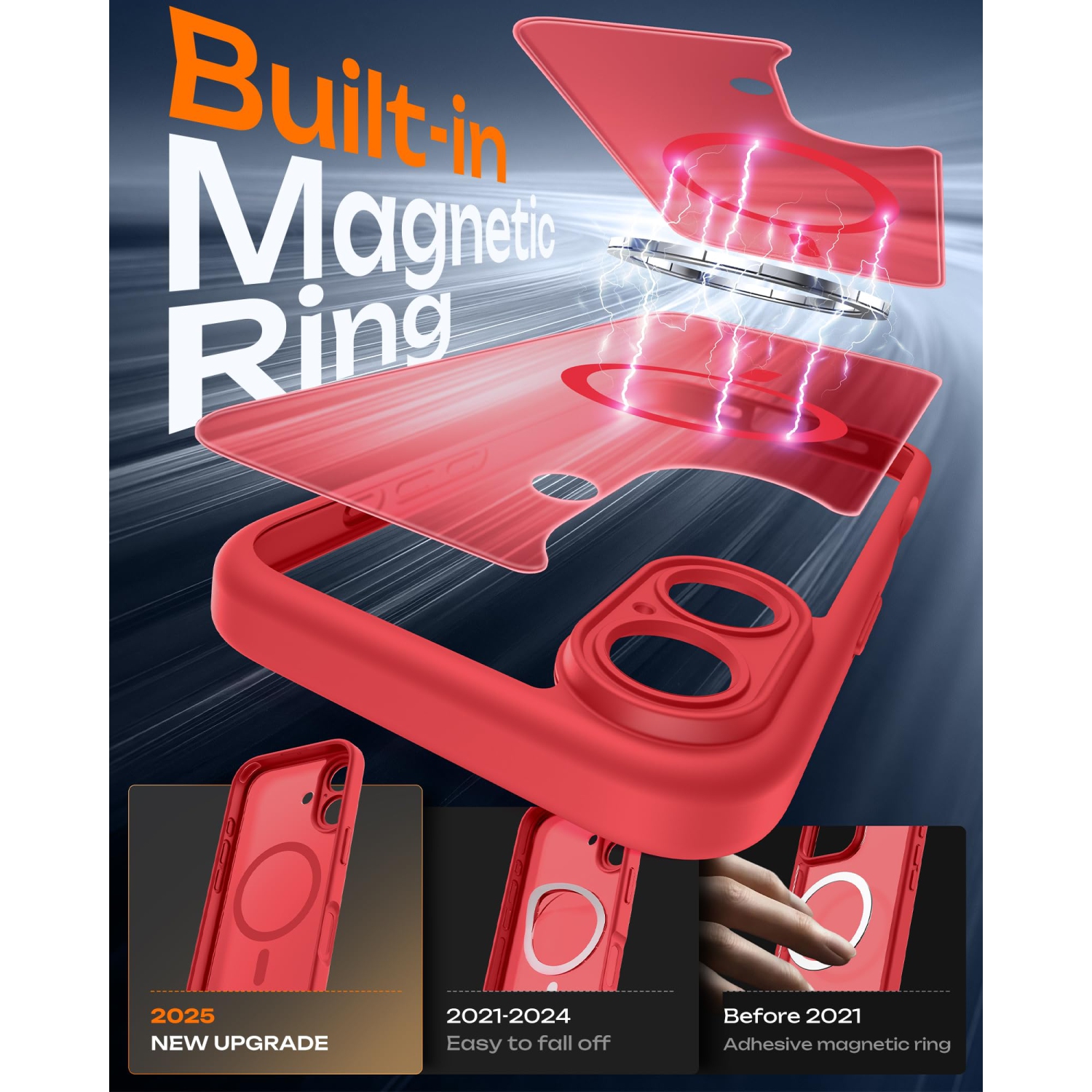 iPhone 17 Case, Full Camera Protection, Built-in Magnetic Ring, Compatible with Magsafe, Drop Protection, Translucent Matte Phone Case for iPhone 17