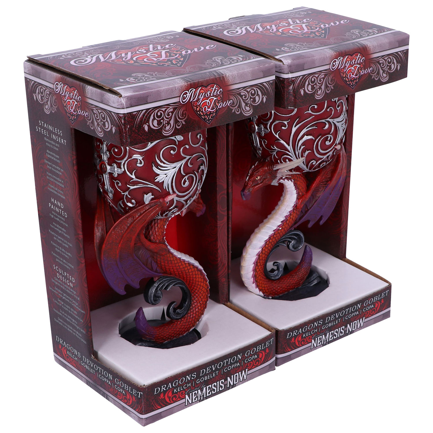 Verres à pied de dragons de Nemesis Now - Ensemble de 2