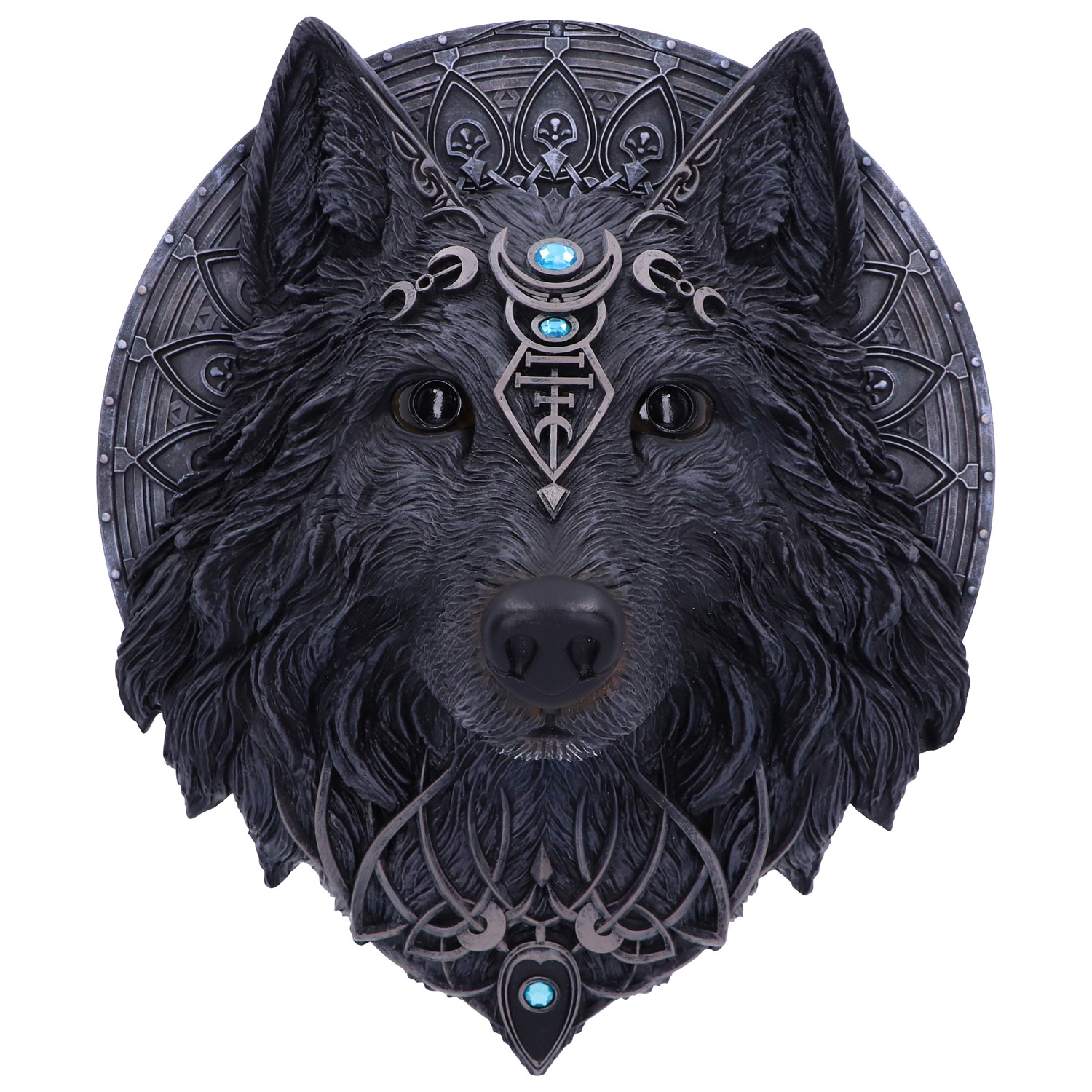 Nemesis Now Jewelled Black Wolf Moon Wall Hanging Plaque