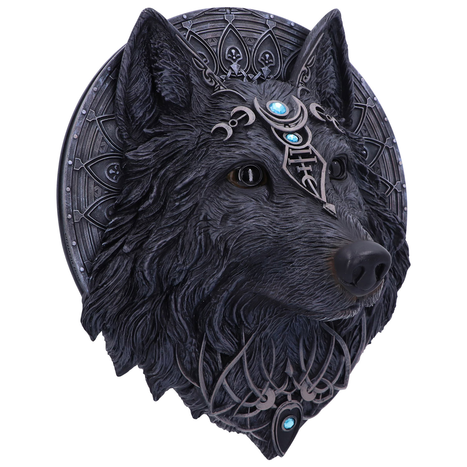 Nemesis Now Jewelled Black Wolf Moon Wall Hanging Plaque