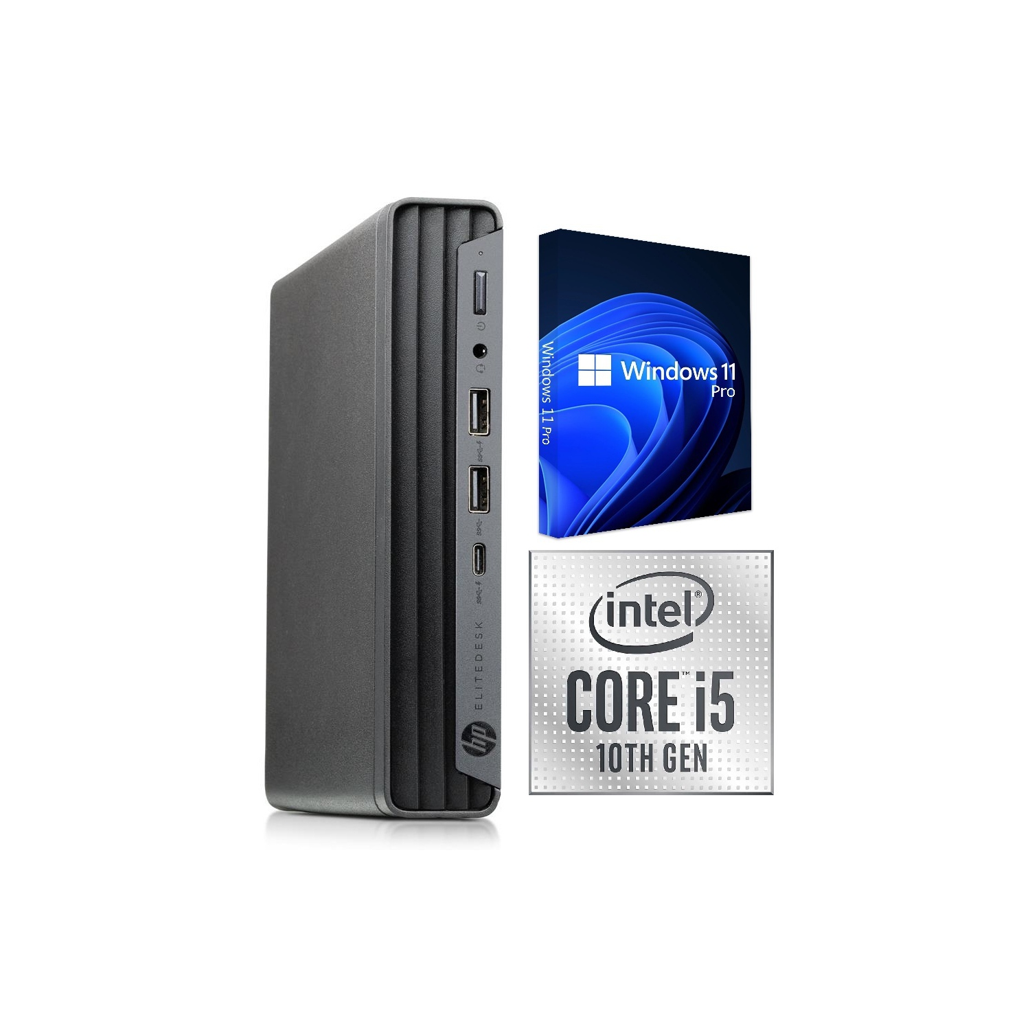 HP 800 G6 Mini / i5-10500T 2.3GHz / 16GB RAM / 256GB SSD / Windows 11 Pro / WiFi - Business Desktop PC Computer - Refurbished