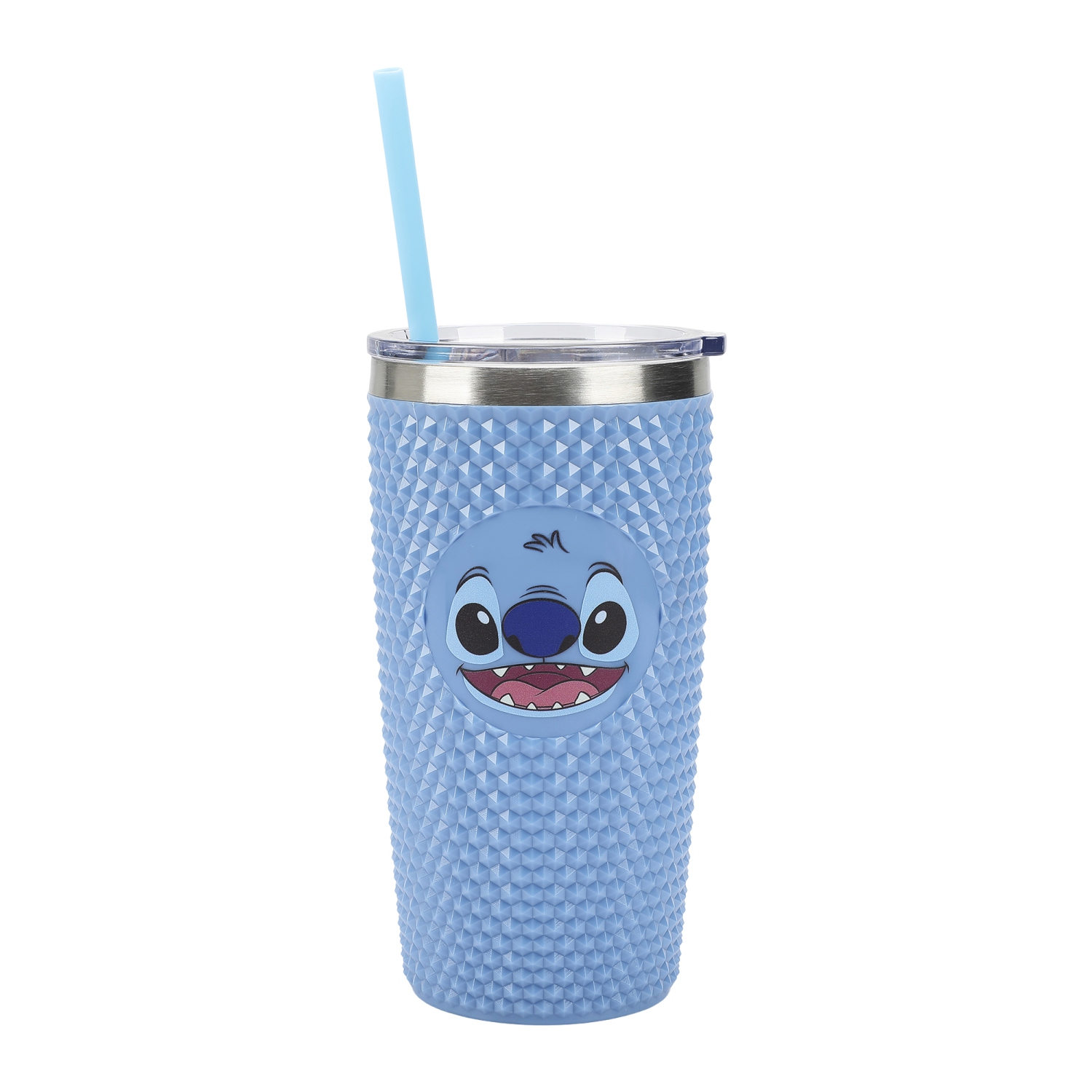 Gobelet à pointes de 20 oz avec visage de personnage Stitch de LILO & Stitch, bleu
