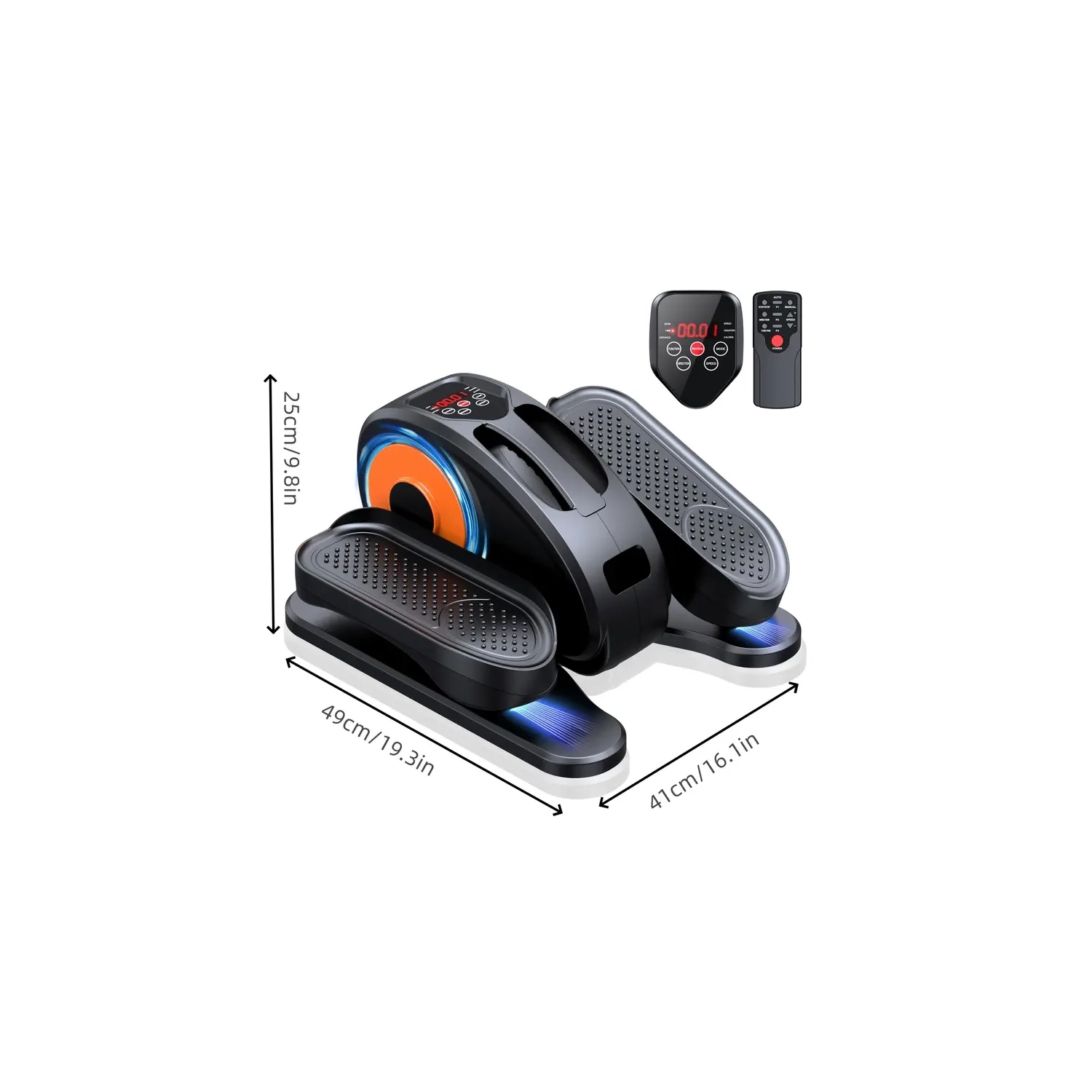 Appareil elliptique sous le bureau – Exerciseur électrique portatif pour les personnes âgées | Appareil elliptique compact assis avec télécommande et