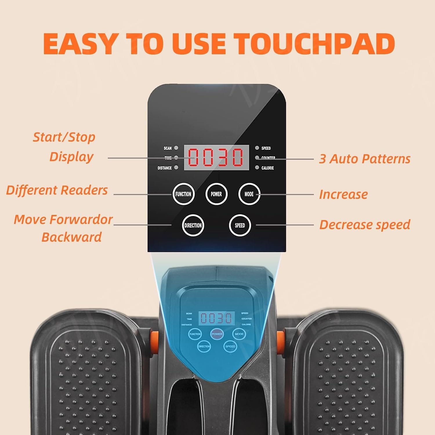 Appareil elliptique sous le bureau – Exerciseur électrique portatif pour les personnes âgées | Appareil elliptique compact assis avec télécommande et