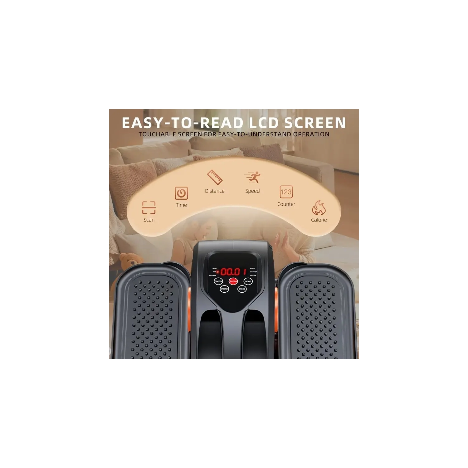 Appareil elliptique sous le bureau – Exerciseur électrique portatif pour les personnes âgées | Appareil elliptique compact assis avec télécommande et