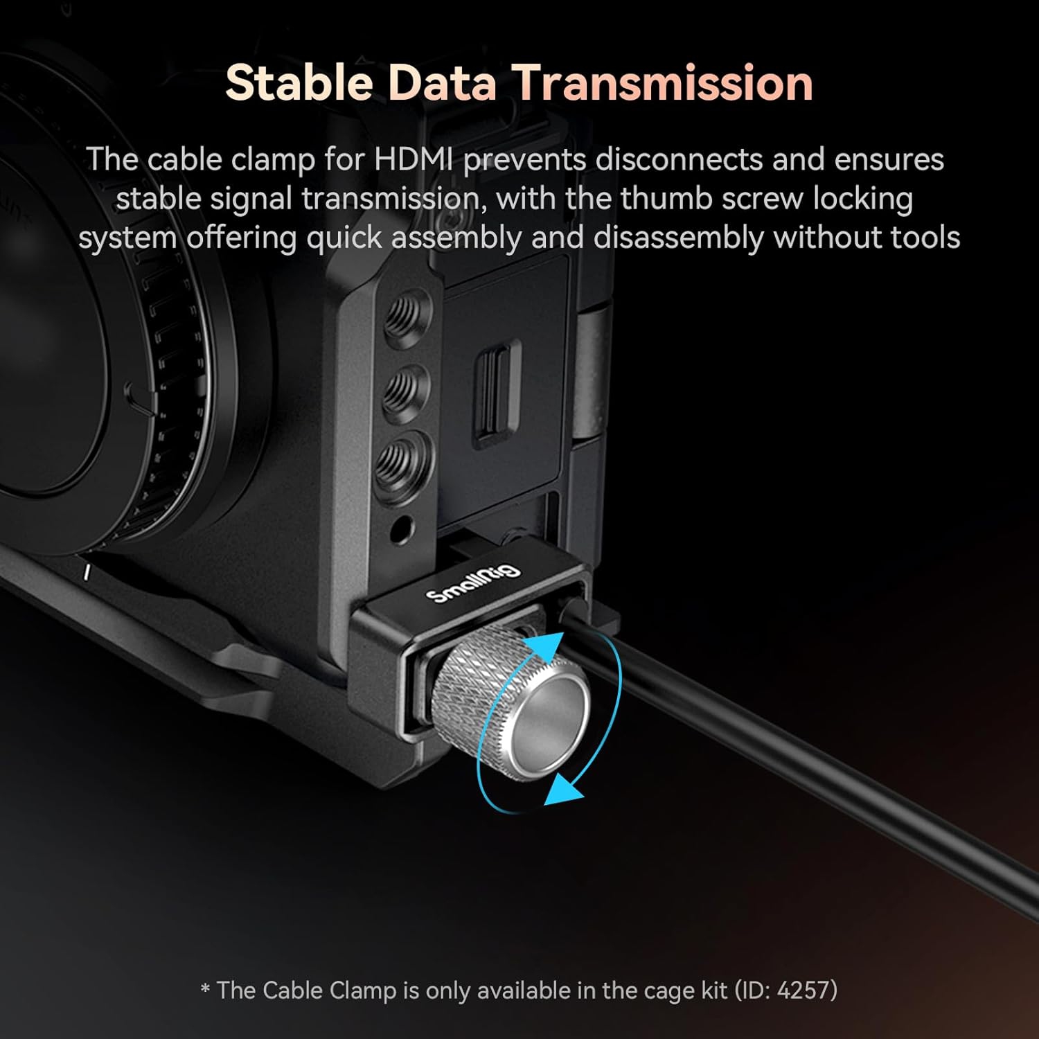 SmallRig ZV-E1 Cage Kit with Silicone Grip and Cable Clamp for HDMI, Full Camera Cage Kit for Sony ZV-E1, Built-in Quick Release Plate for Arca-Type,