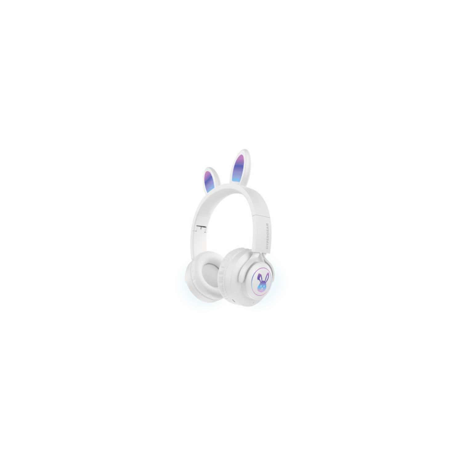 HyperGear Headphones Bluetooth Bunny Tracks Built in Mic Soft Memory Foam Ear Cushions Foldable Design 10hr Play Time - White