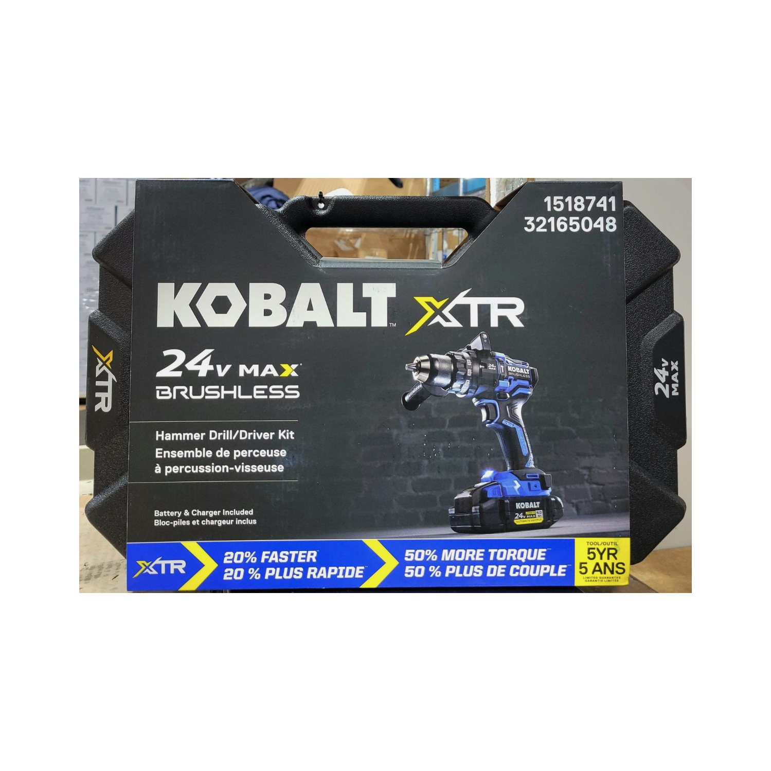 Perceuse/plongeuse à percussion sans balais XTR de Kobalt - Étui rigide