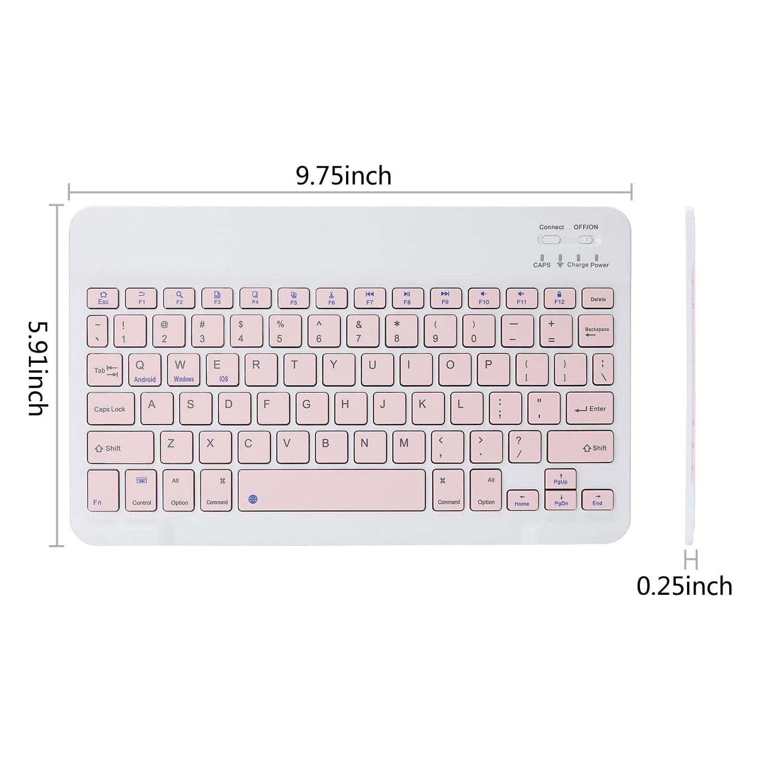 Ultra-Slim Rechargeable Bluetooth Keyboard Portable Wireless Keyboard for iPad A16 11th 10th Generation, iPad Pro iPad Air iPad mini iPhone, Android