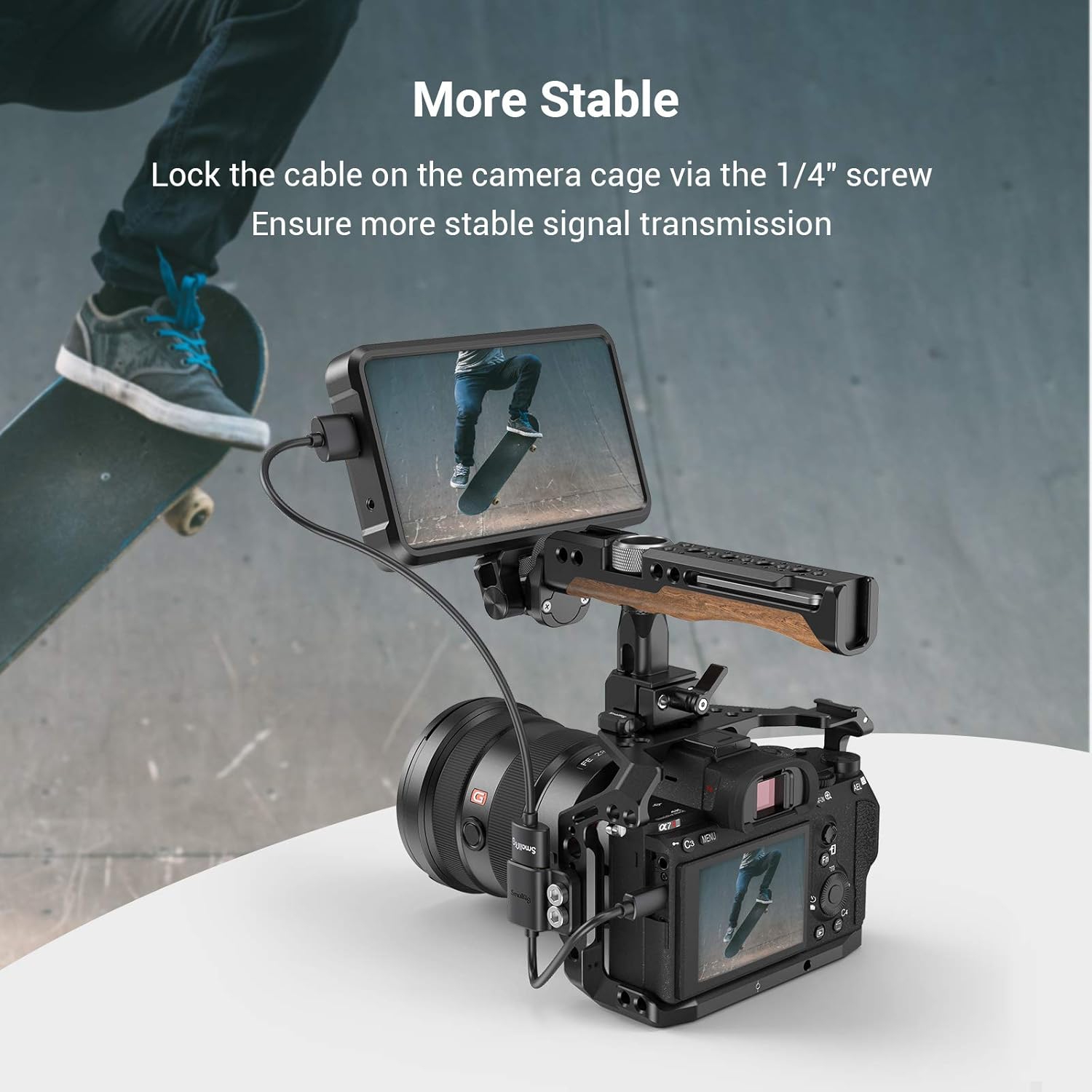 Câble adaptateur ultra-mince 4K de SmallRig, ports micro-tailles mâle vers ports pleine grandeur femelle, 4K à 60HZ, pour A7R IV A7RIII A7II A7RII de