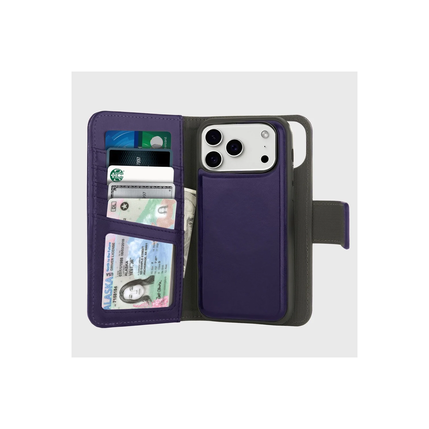 iPhone 17 Pro Max Wallet Case With MagSafe - 5th Ave - Purple