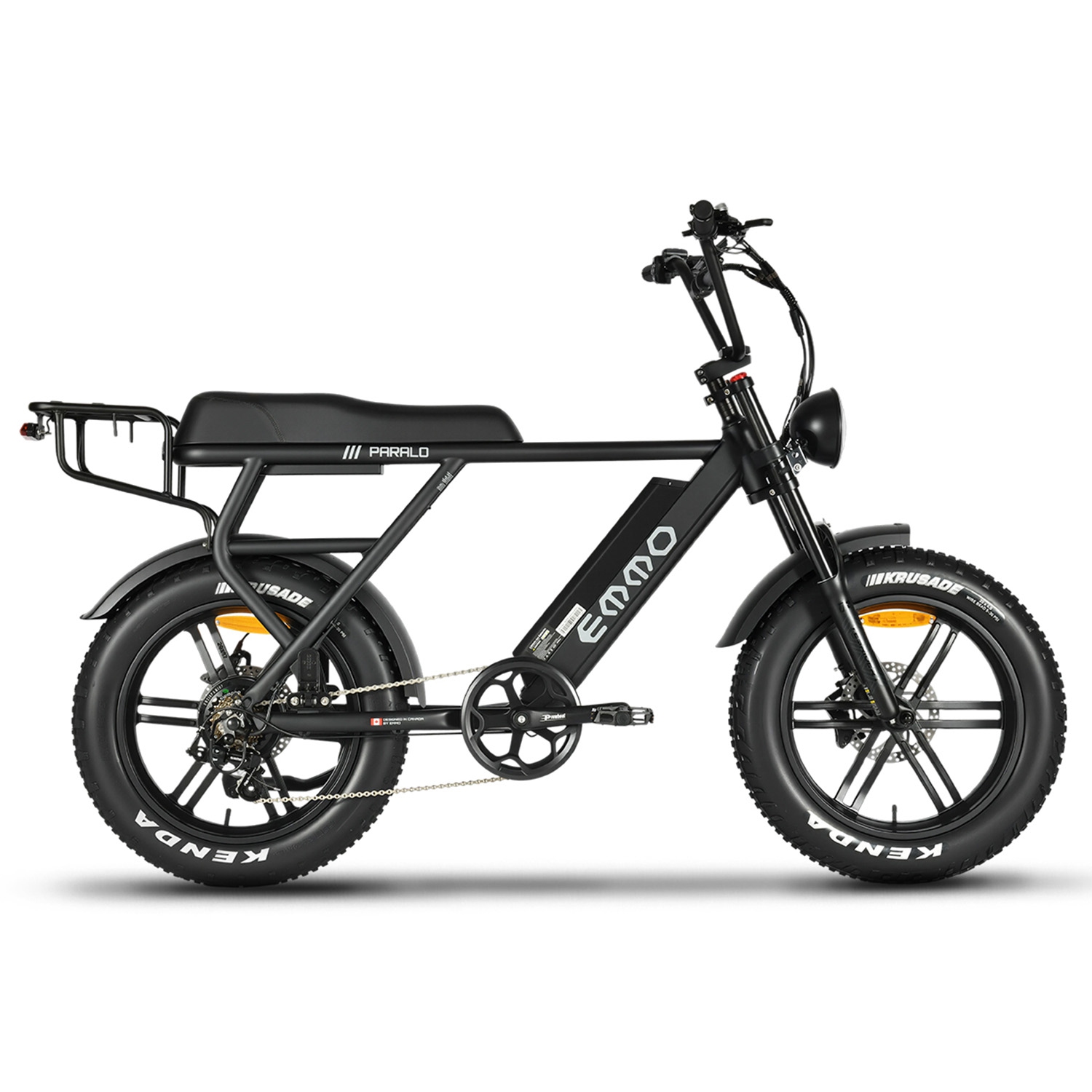 EMMO Paralo Pro Moped Style EBike for two - Electric Scooter Bicycle 750W UL Certified - Black - Long Range 48V Removable Battery LED Turn Signals