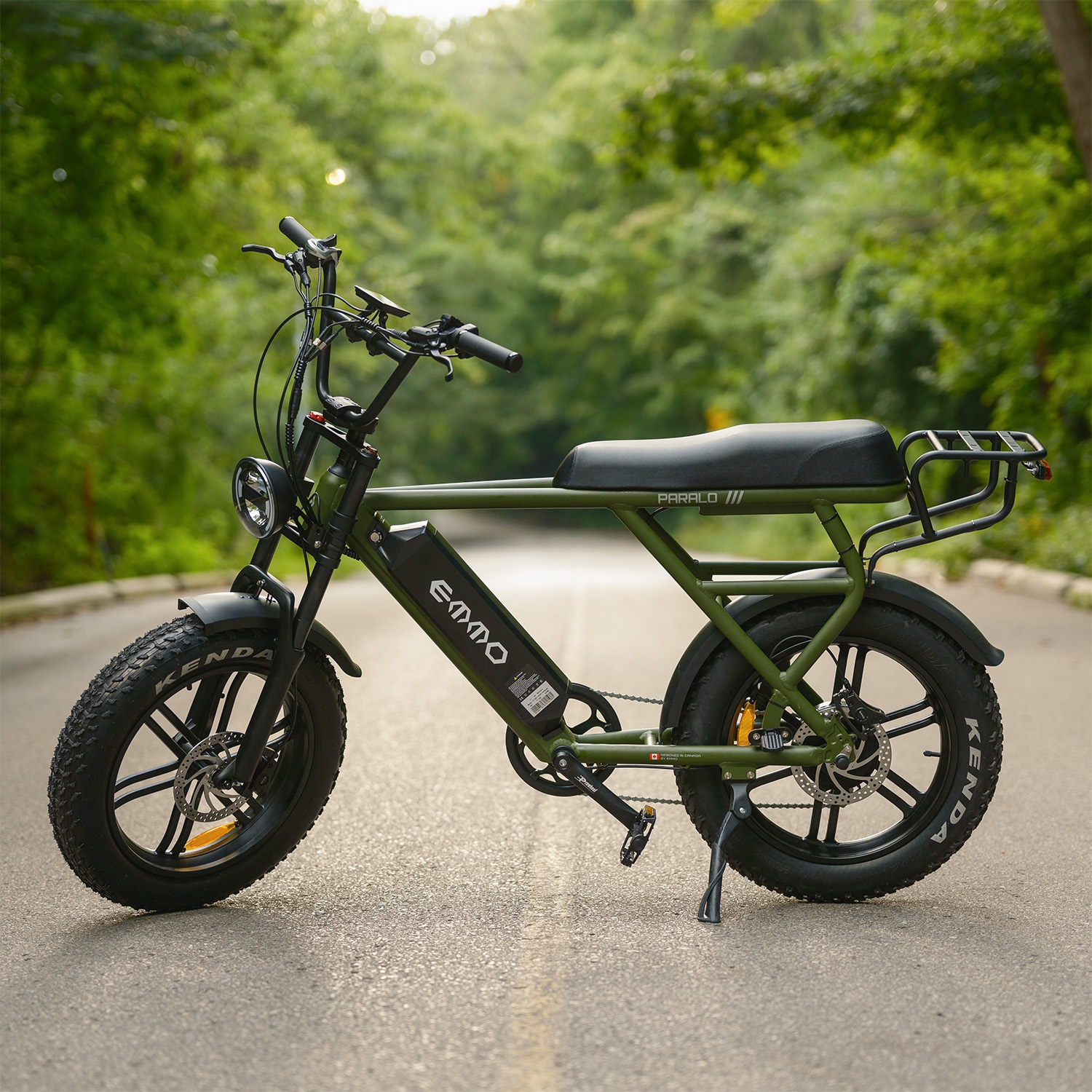 EMMO Paralo Pro Moped Style EBike for two - Electric Scooter Bicycle 750W UL Certified - Black - Long Range 48V Removable Battery LED Turn Signals