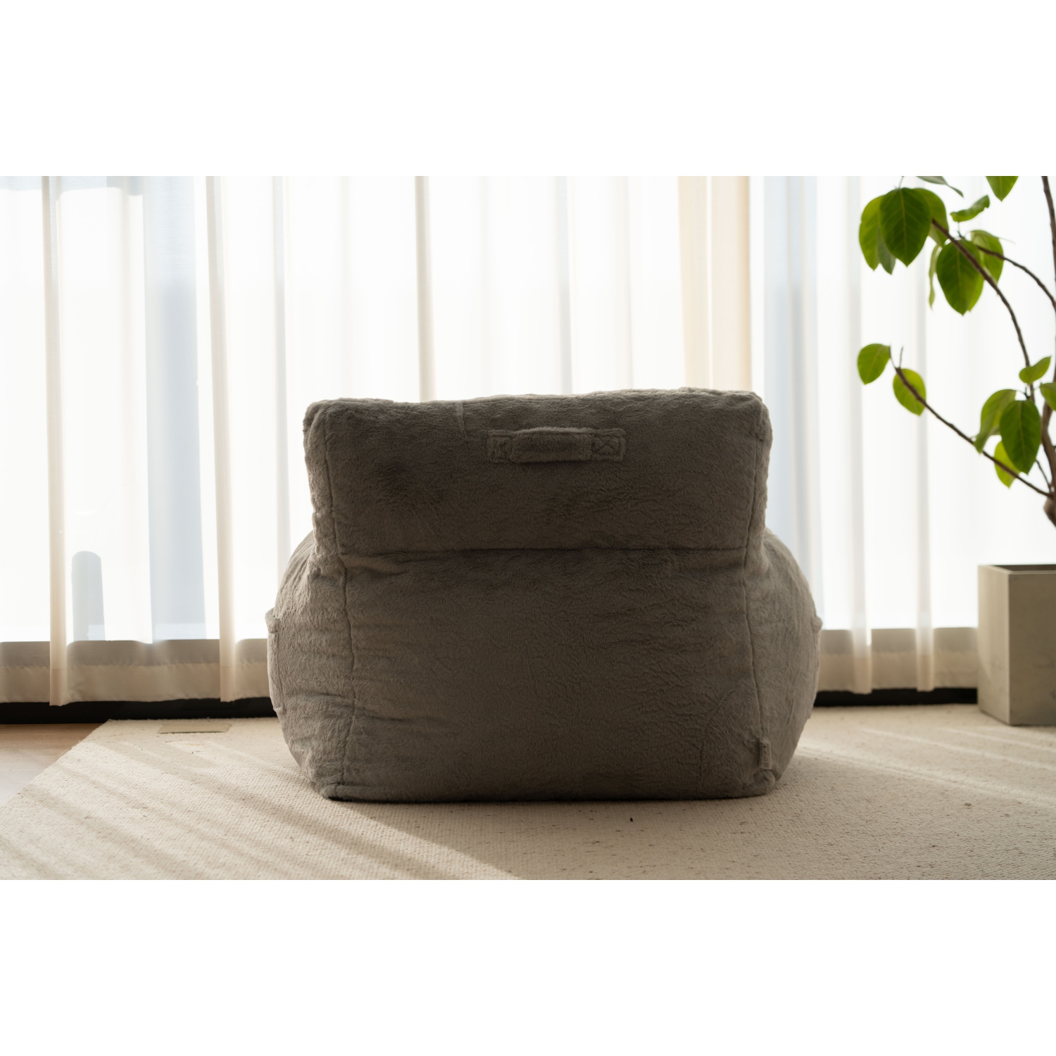 Fauteuil poire Blex – Housse douce en fourrure synthétique Rembourrage en mousse haute densité Siège de plancher confortable pour jouer à des jeux,