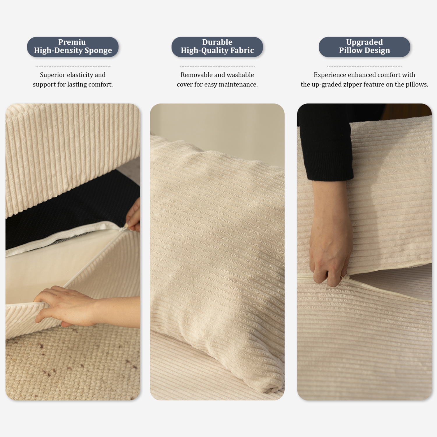 Canapé-lit de sol combiné Free de Blex – Canapé-lit pliant convertible | Fauteuil en mousse sans accoudoirs avec oreiller pour salon et chambre à