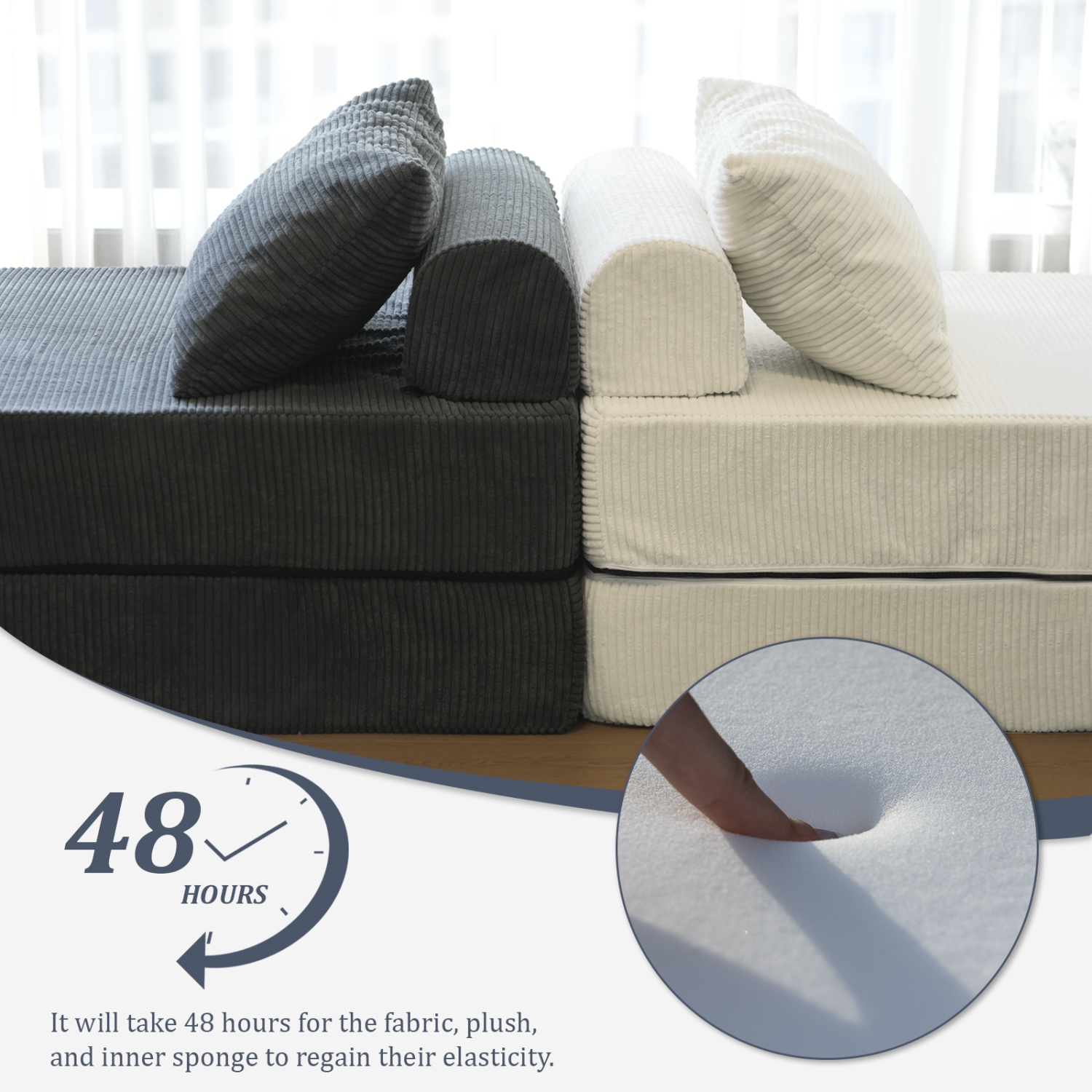 Canapé-lit de sol combiné Free de Blex – Canapé-lit pliant convertible | Fauteuil en mousse sans accoudoirs avec oreiller pour salon et chambre à