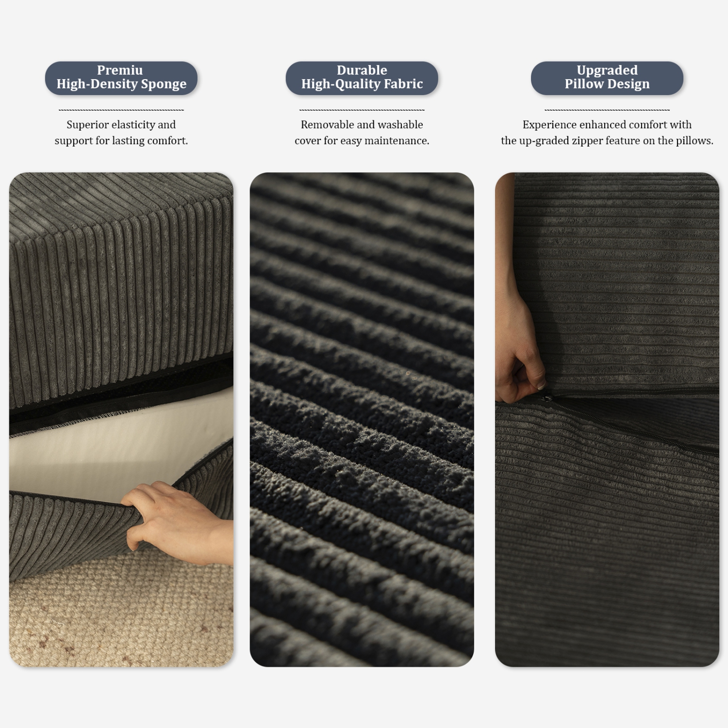 Canapé-lit de sol combiné Free de Blex – Canapé-lit pliant convertible| Fauteuil en mousse sans accoudoirs avec oreiller pour salon et chambre à