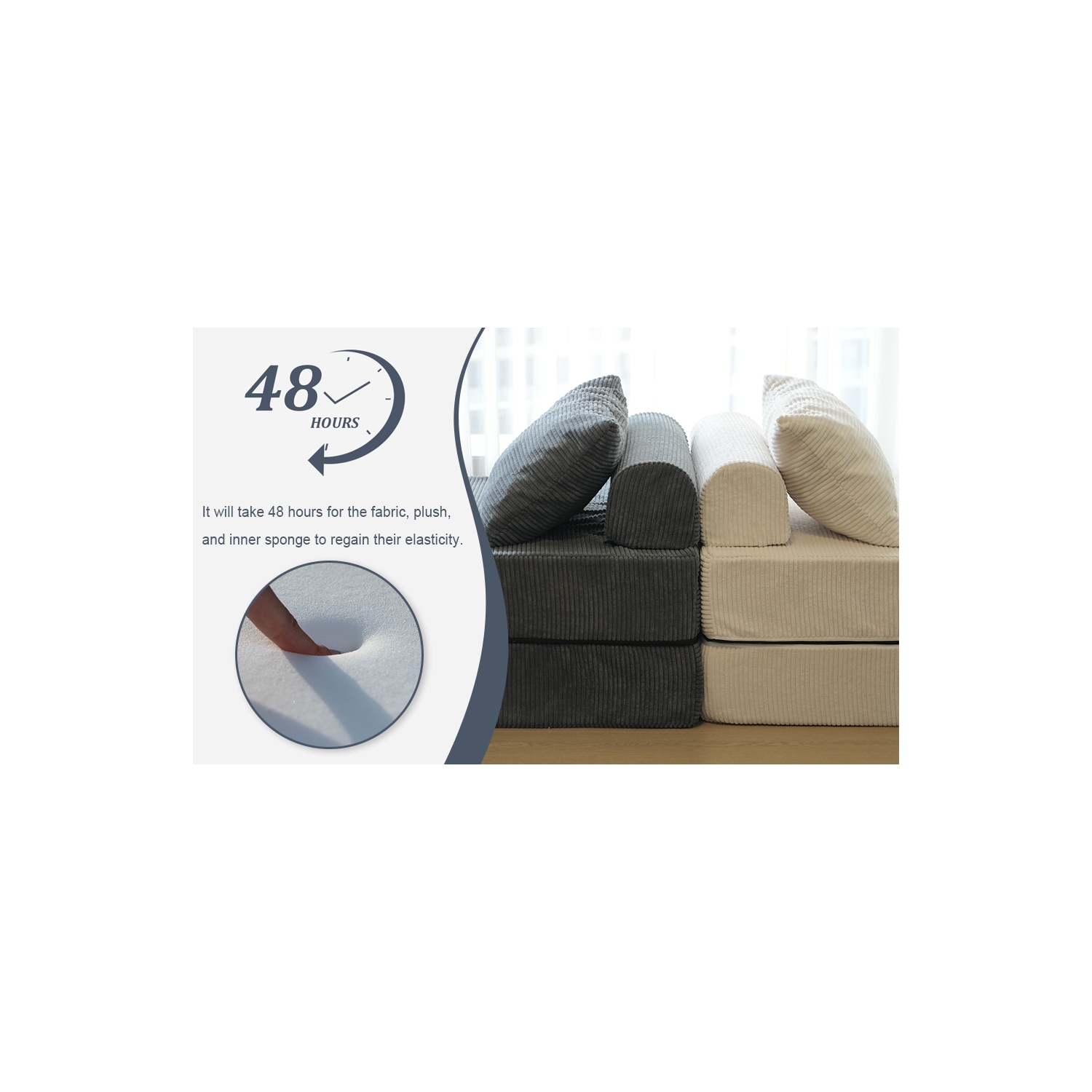 Canapé-lit de sol combiné Free de Blex – Canapé-lit pliant convertible| Fauteuil en mousse sans accoudoirs avec oreiller pour salon et chambre à