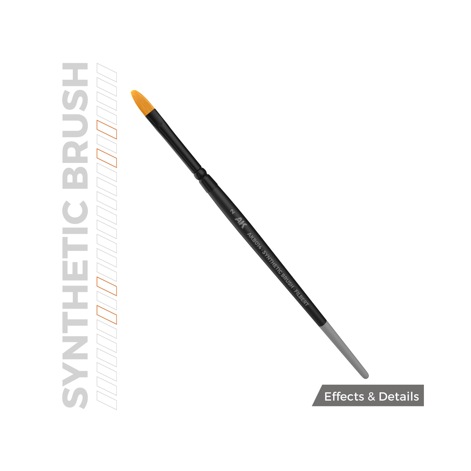 Brosse synthétique interactive AK - Filbert 2