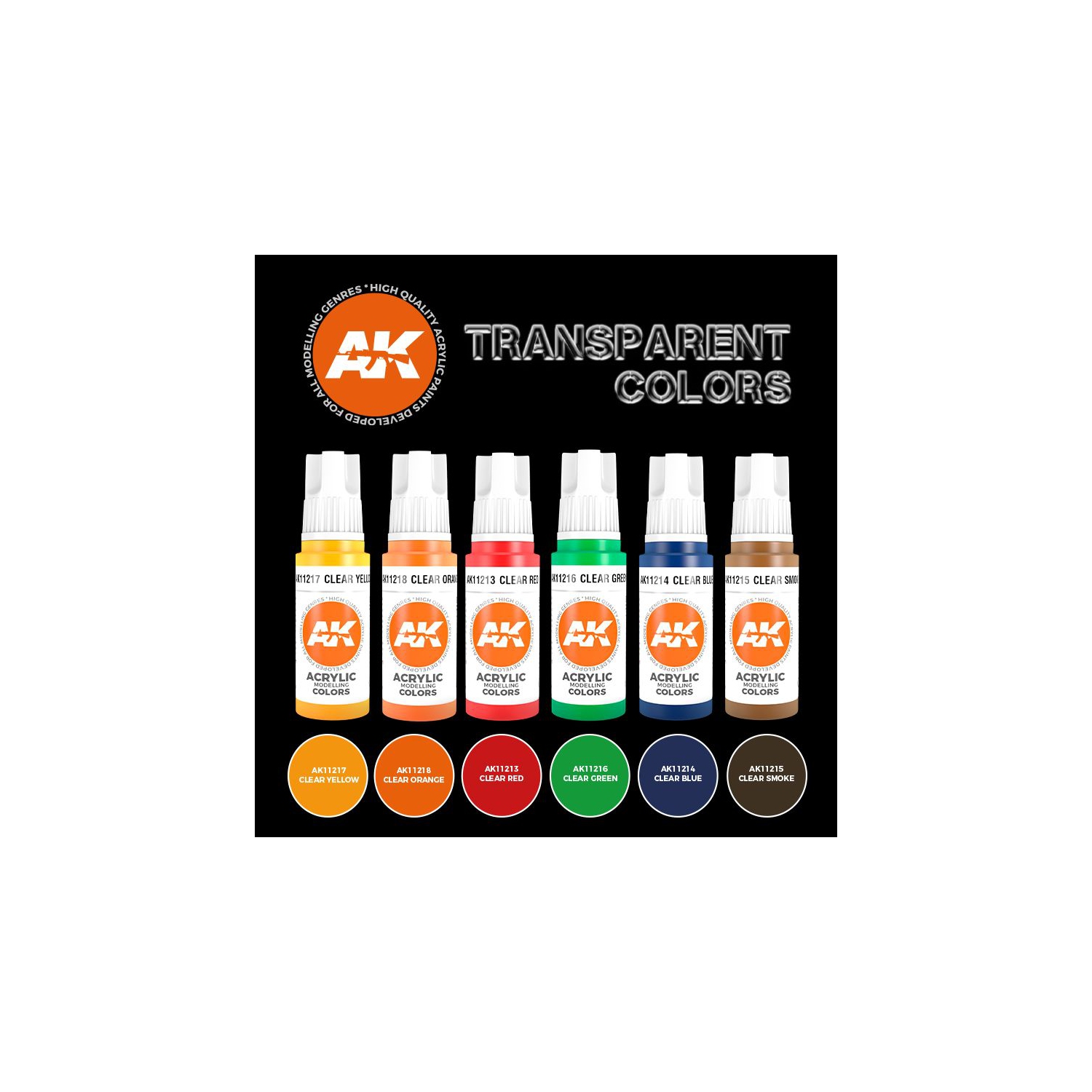 Ensemble de couleurs transparentes AK Interactive 3G