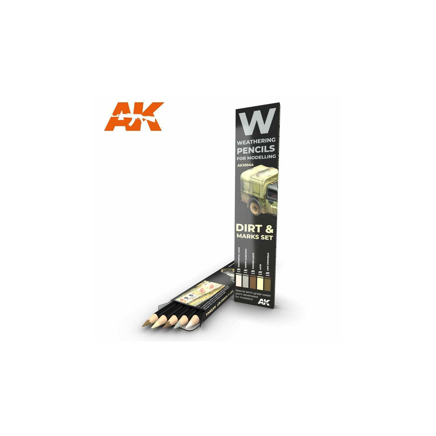 AK Interactive – Ensemble de crayons aquarelle pour les éclaboussures, la saleté et les taches Nouveau