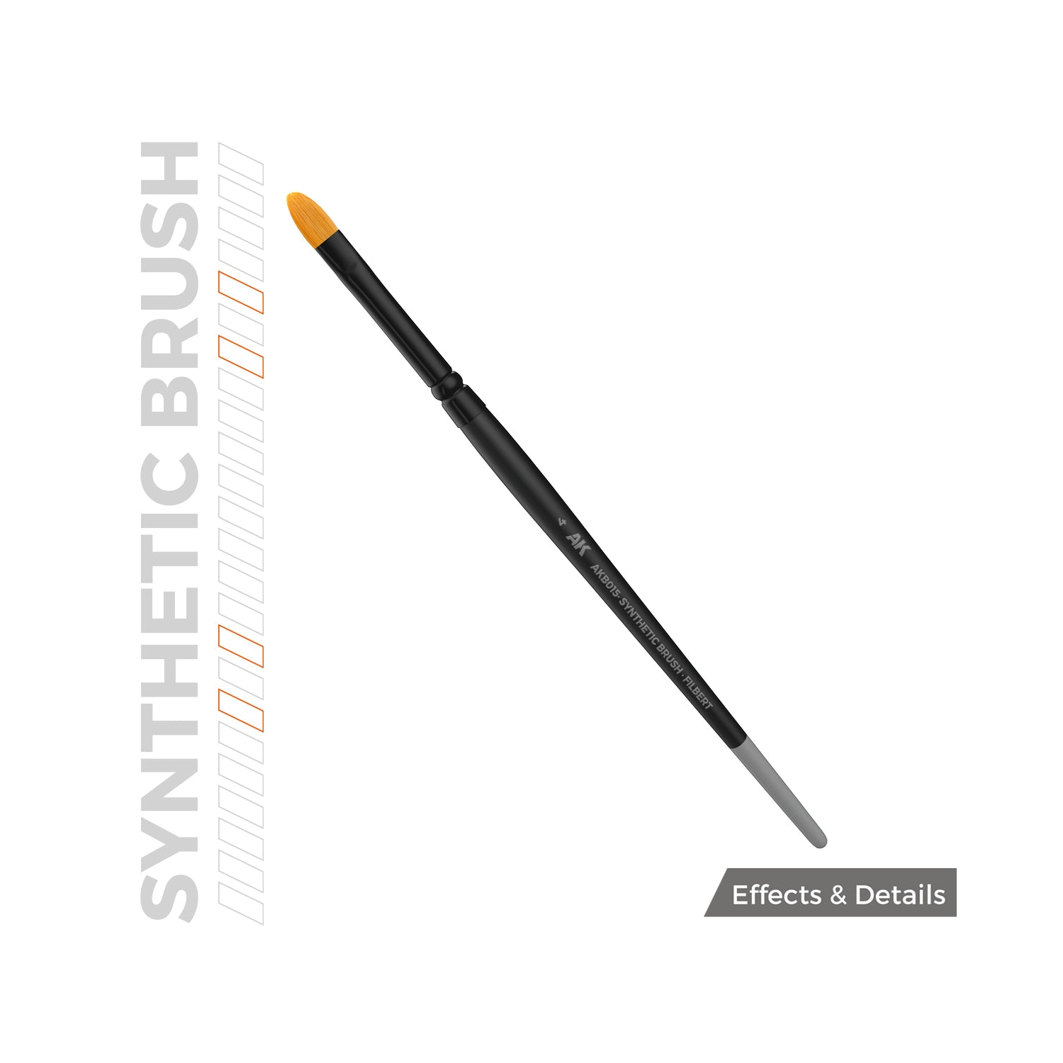 Brosse synthétique interactive AK - Filbert 4